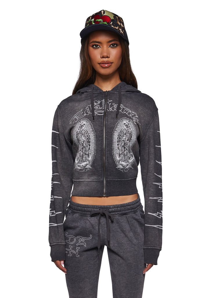 Mary Zip Front Relaxed Zip Front Hoodie