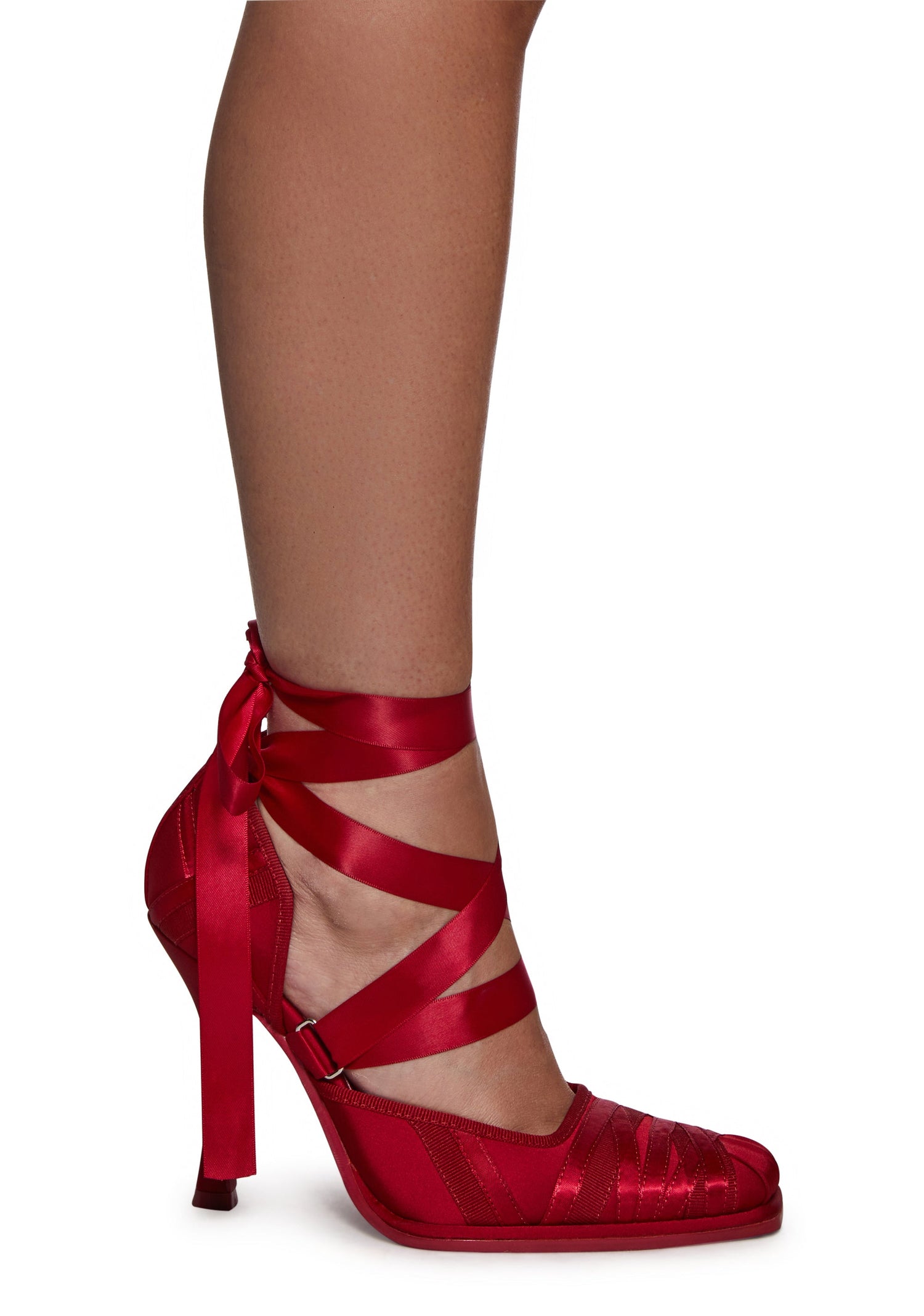 Art Form Lace Up Ballet Heels - Red