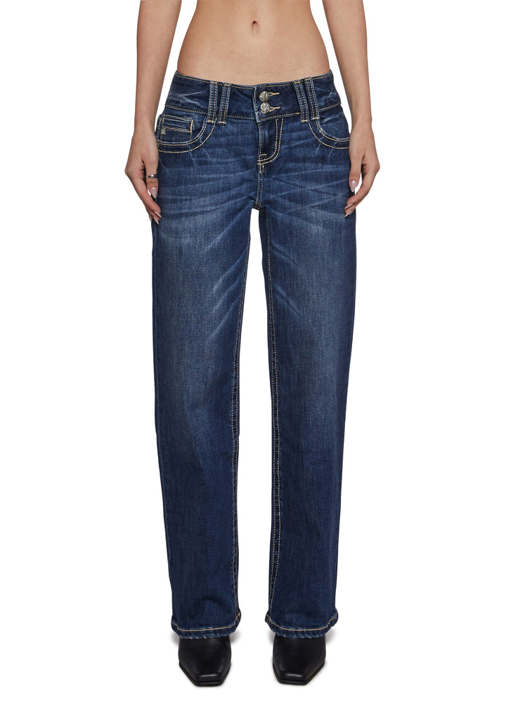 30" Low Rise Slim Wide Jeans