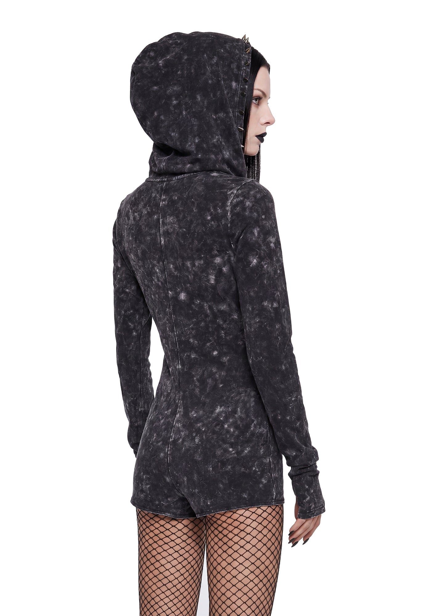 Death Guild Studded Hooded Romper