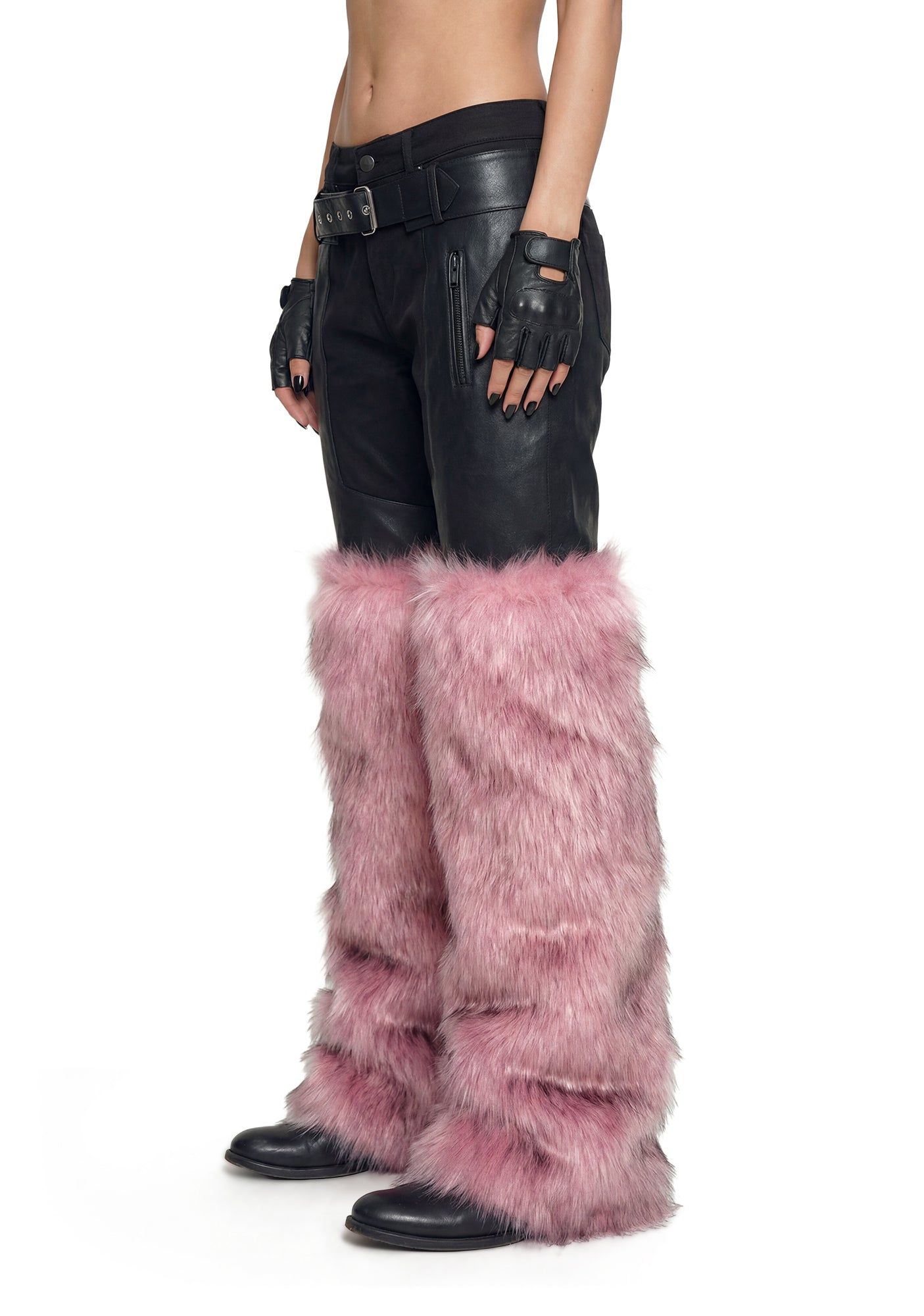 Faux Fur Chaps - Pink