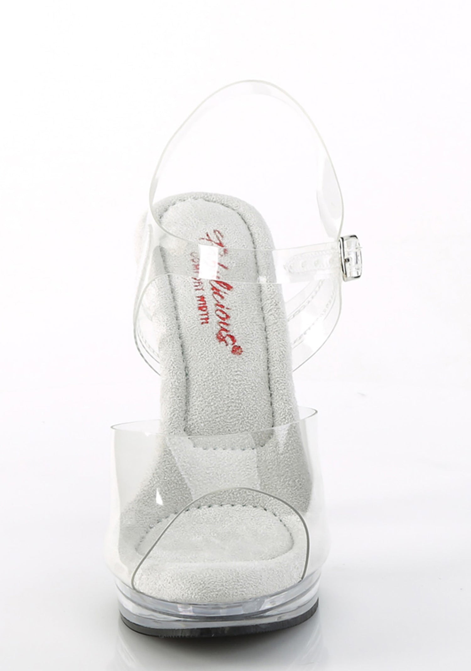 Glory-508 Platform Ankle Strap Sandals-Clear