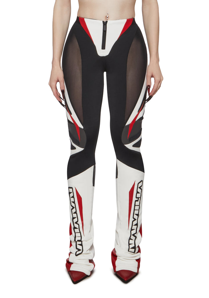 Moto Mesh pants - White