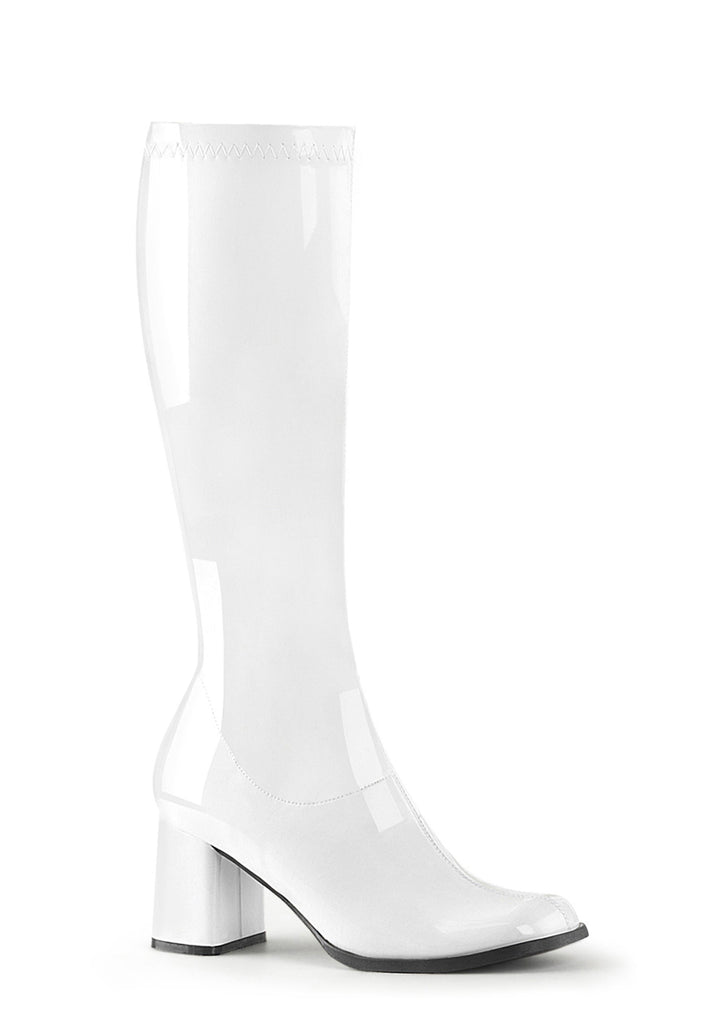 Gogo 300 Knee High Boots - White