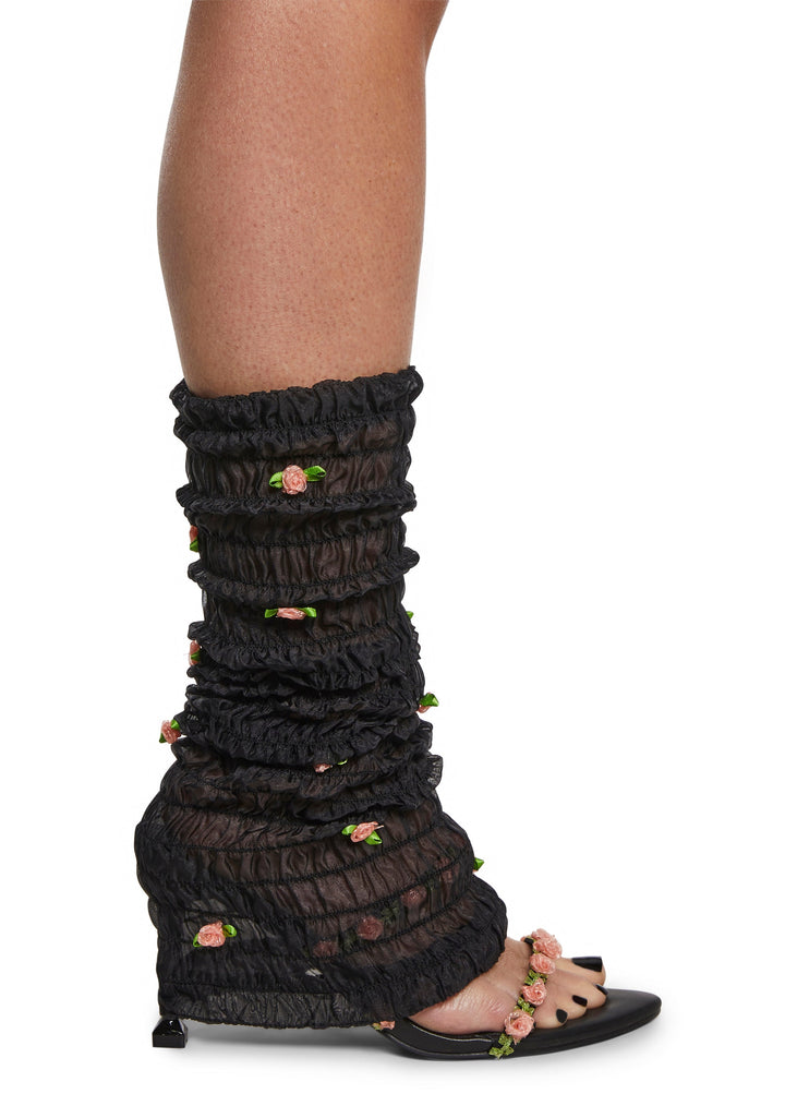 Paris Dreams Leg Warmer Heels - Black