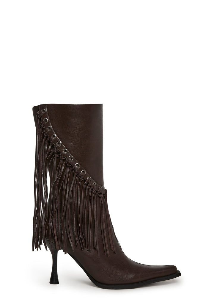 Gloss Grit Fringe Boots