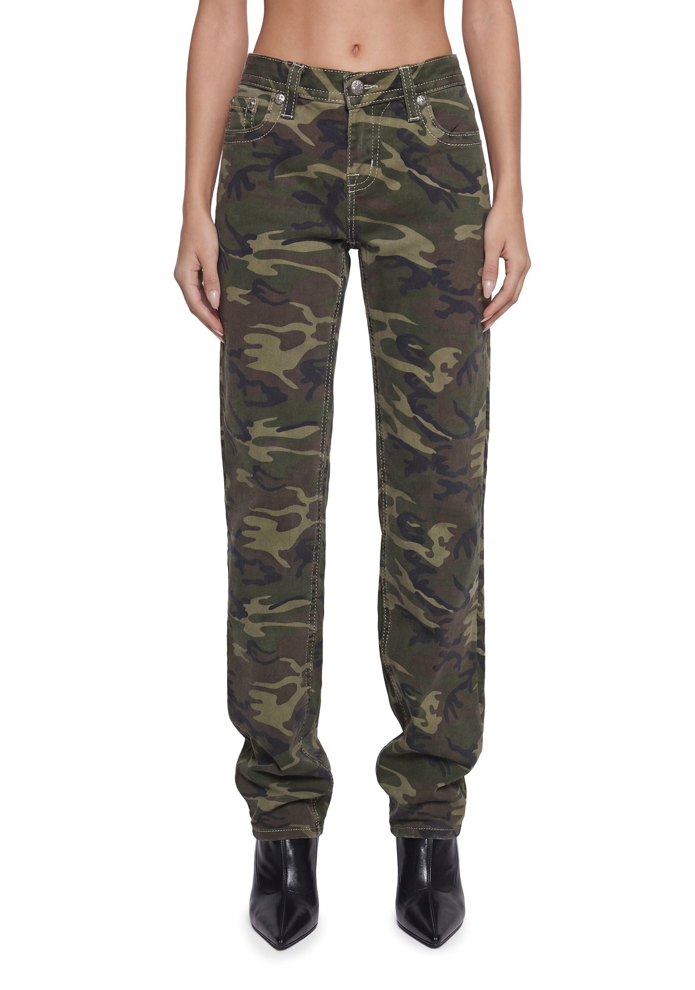 Saint Camo Slim Wide Leg Jeans 34"