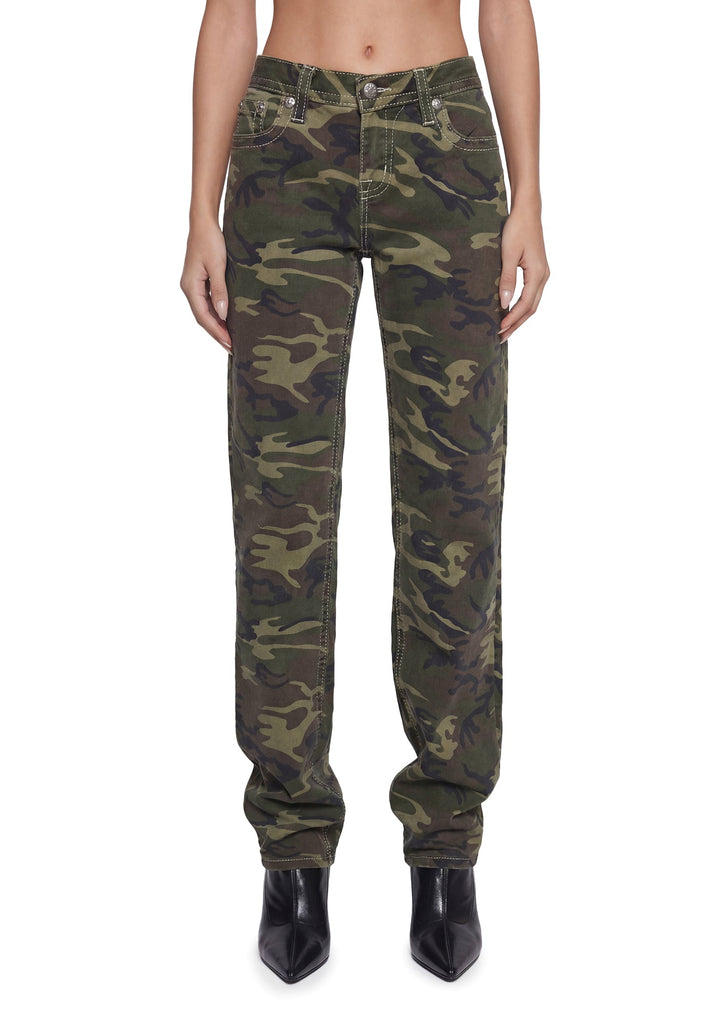 Saint Camo Slim Wide Leg Jeans 34"