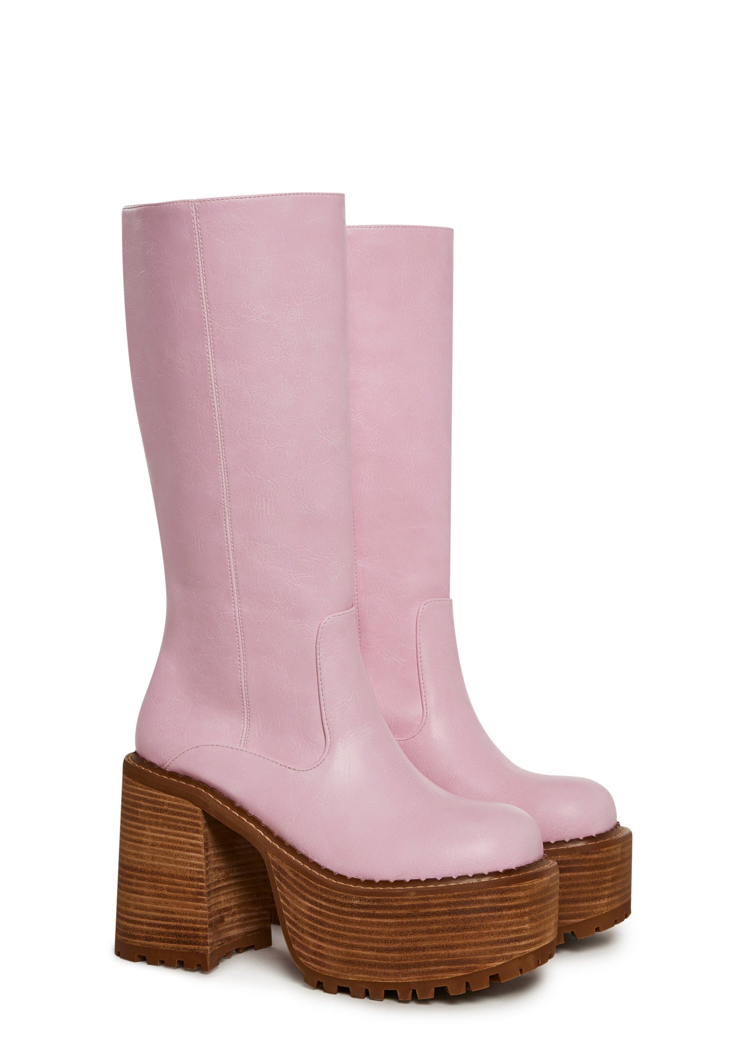Vintage Soul Knee High Boots - Pink