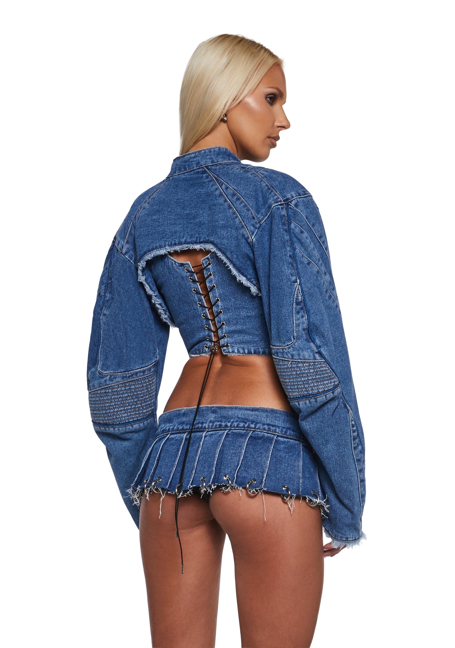 XTC Denim Choker Jacket - Blue