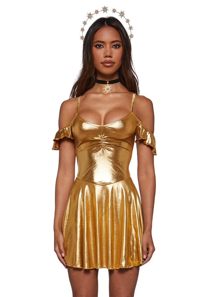 Gold Sun Goddess Dress Costume