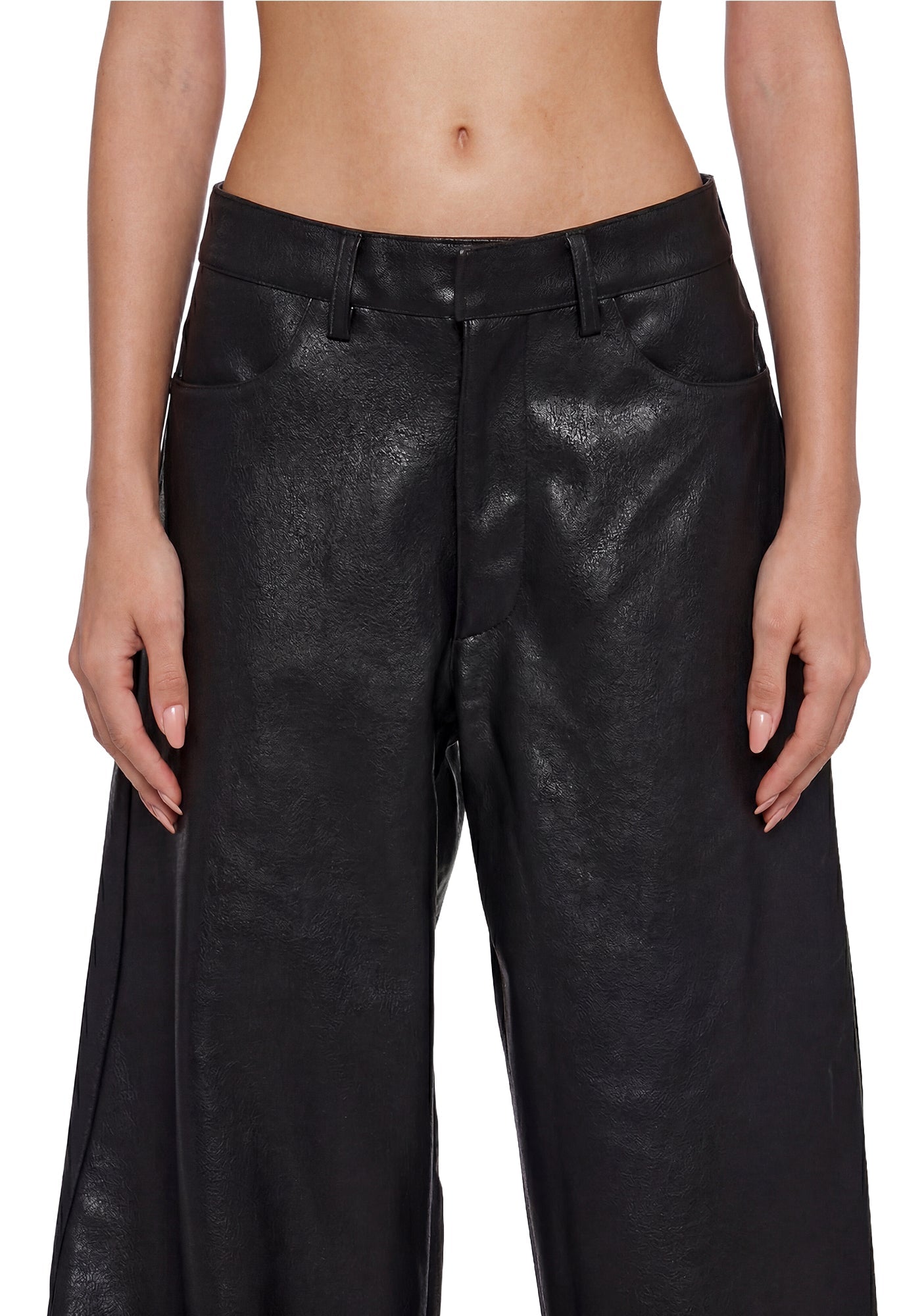 Leather Baggy Suit Trousers