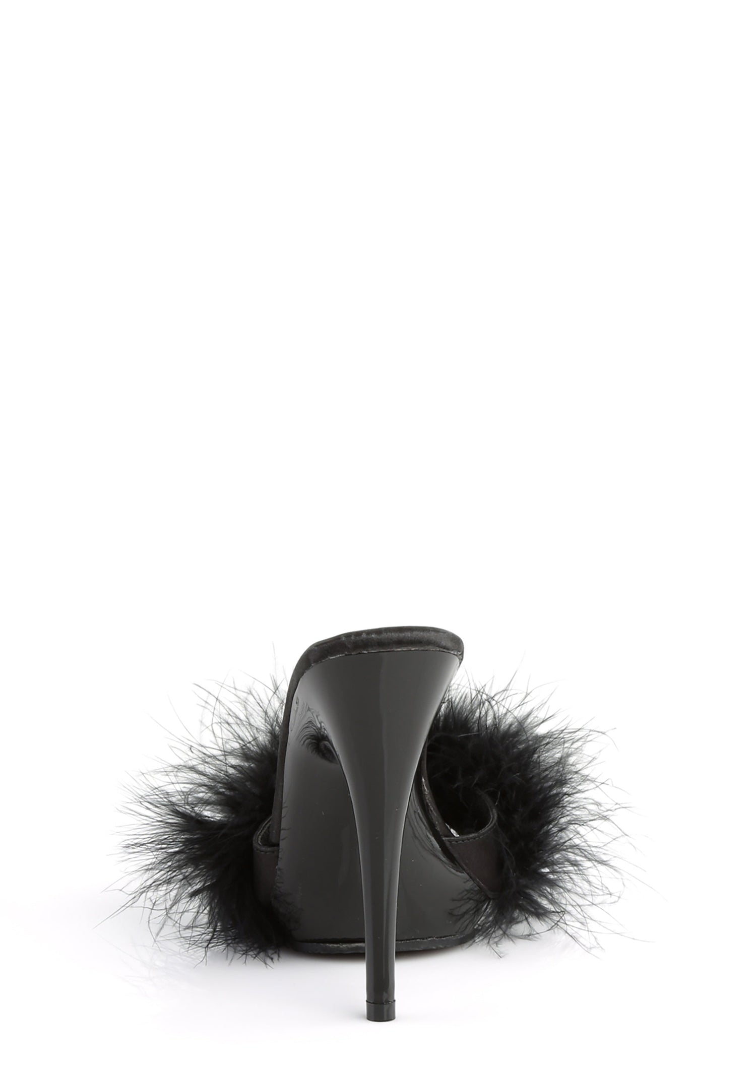 Poise-501 Platform Marabou Slides-Black