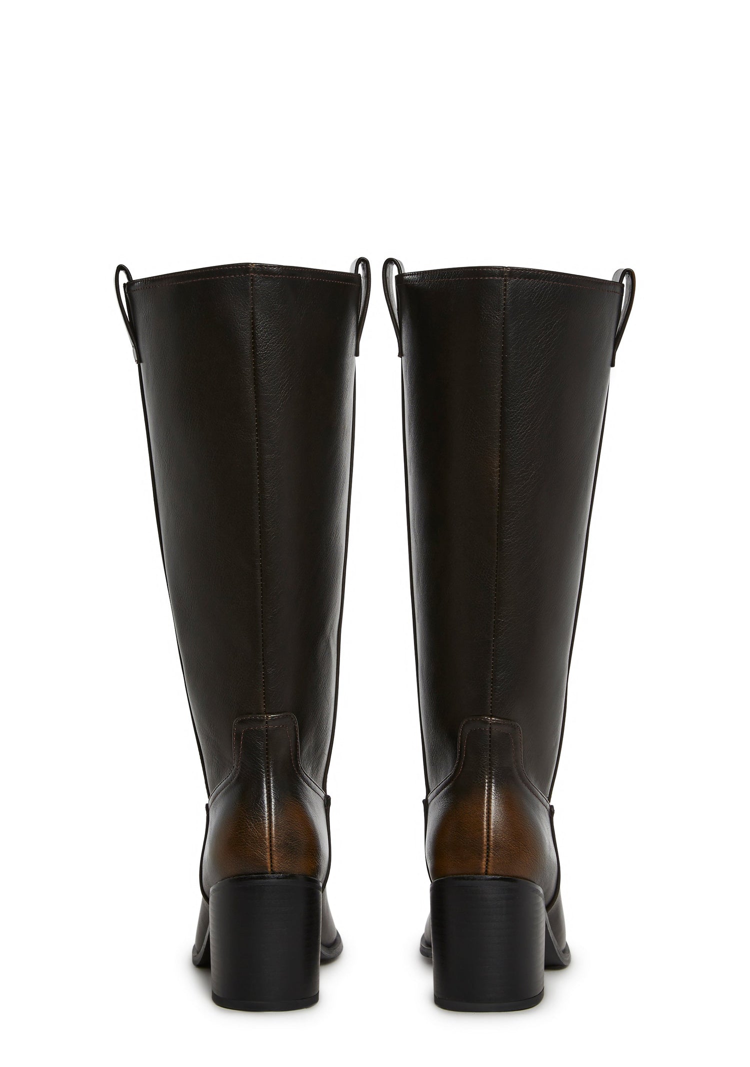 Luster Vegan Leather Boots - Brown