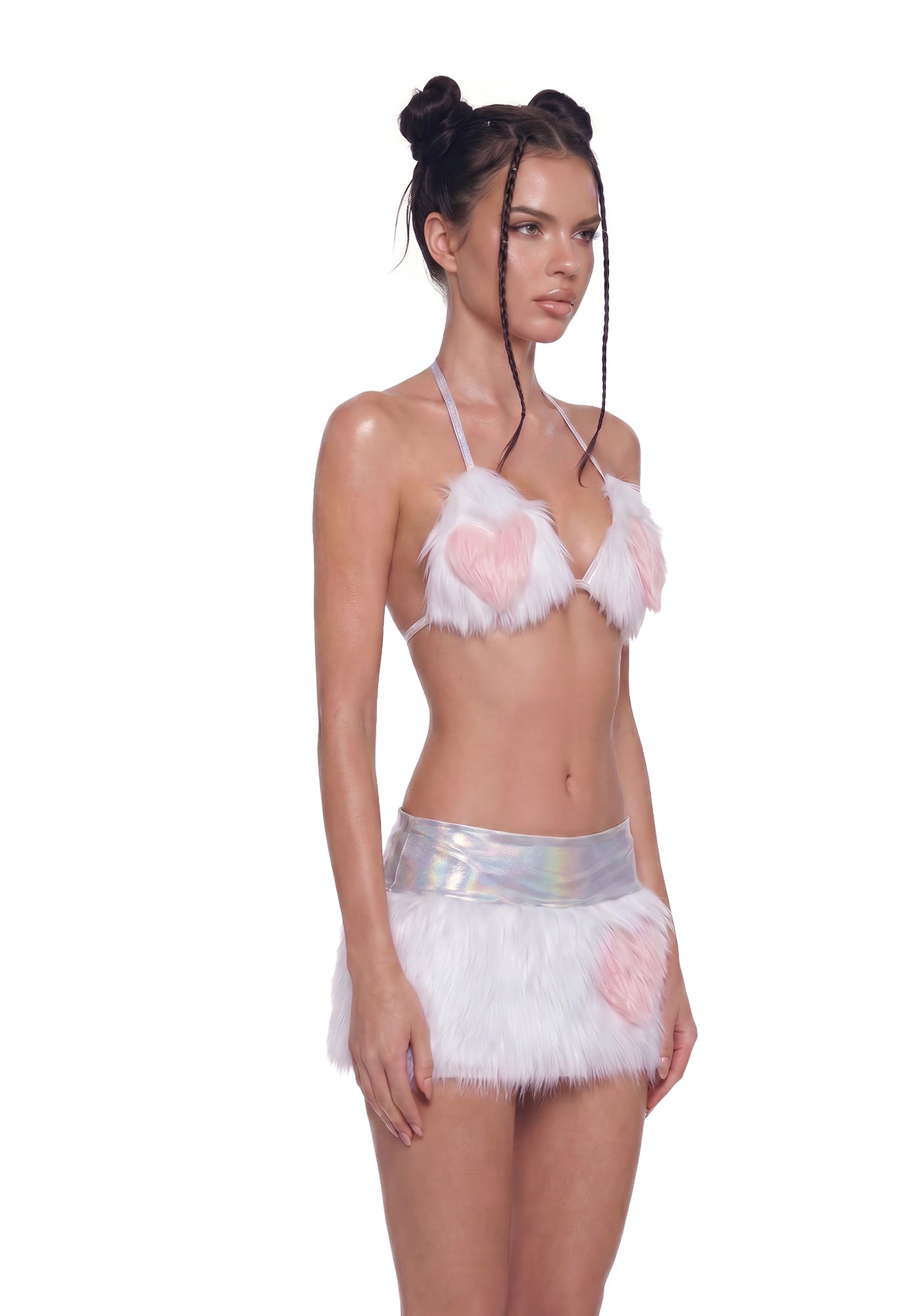 Your Favorite Faux Fur Skirt Set - White