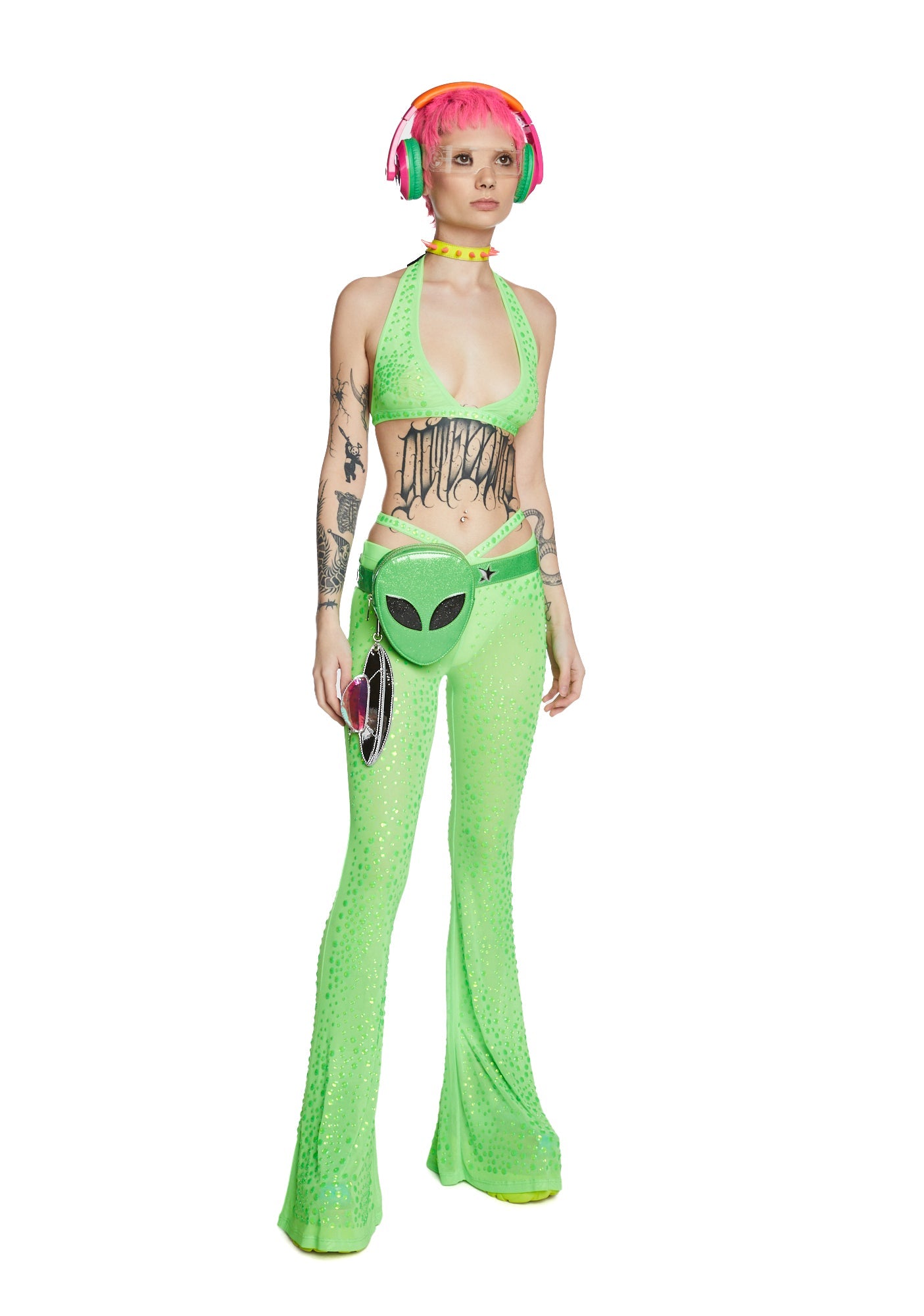 Stardust Showdown Bra Top - Neon Green