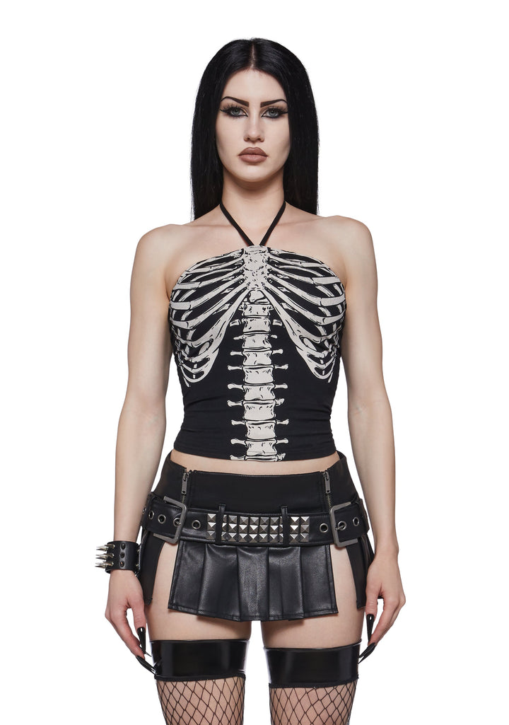 Skeleton Spine Halter Top