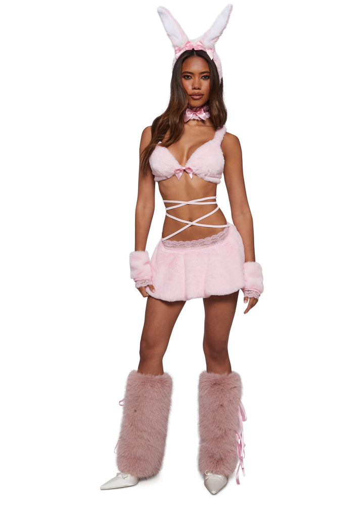 Pink Sexy Furry Bunny Costume