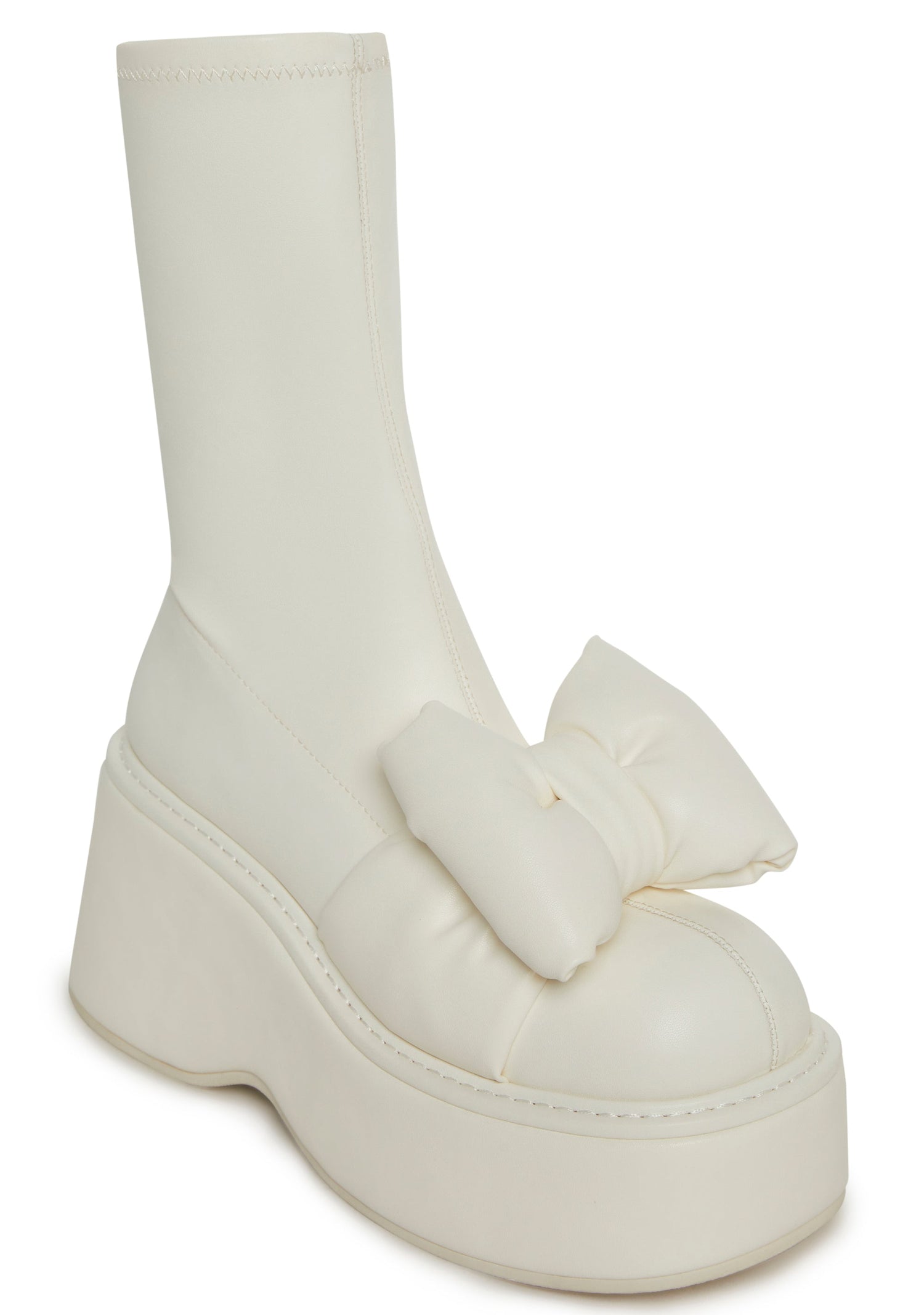 Make It Mine Bow Booties - White