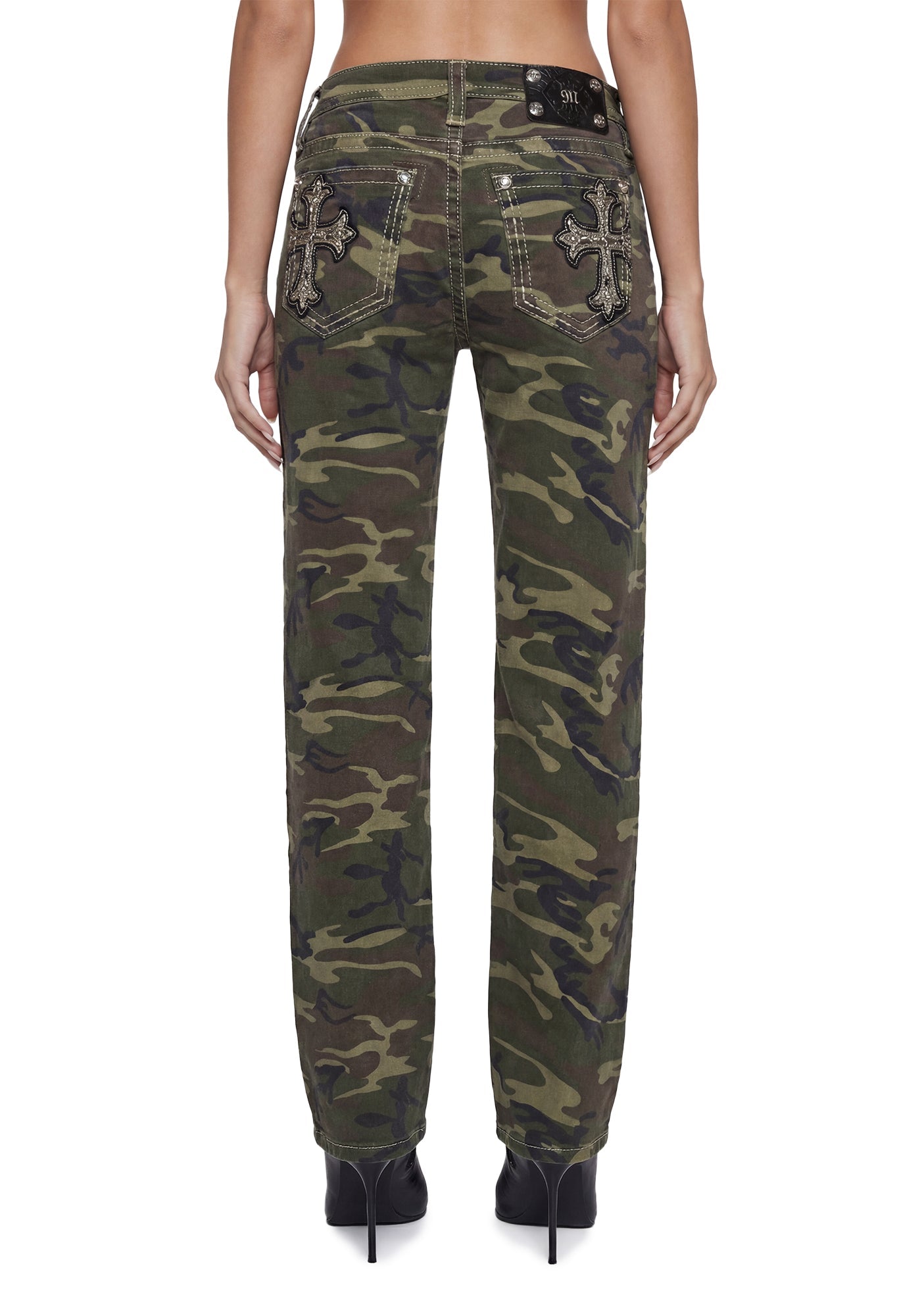 Saint Camo Slim Wide Leg Jeans 34"
