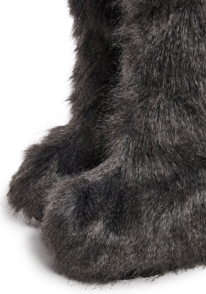 Wild Instincts Thigh High Boots - Gray