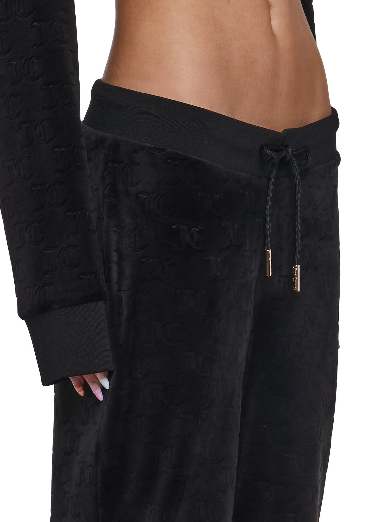 Embossed Velour Track Pants