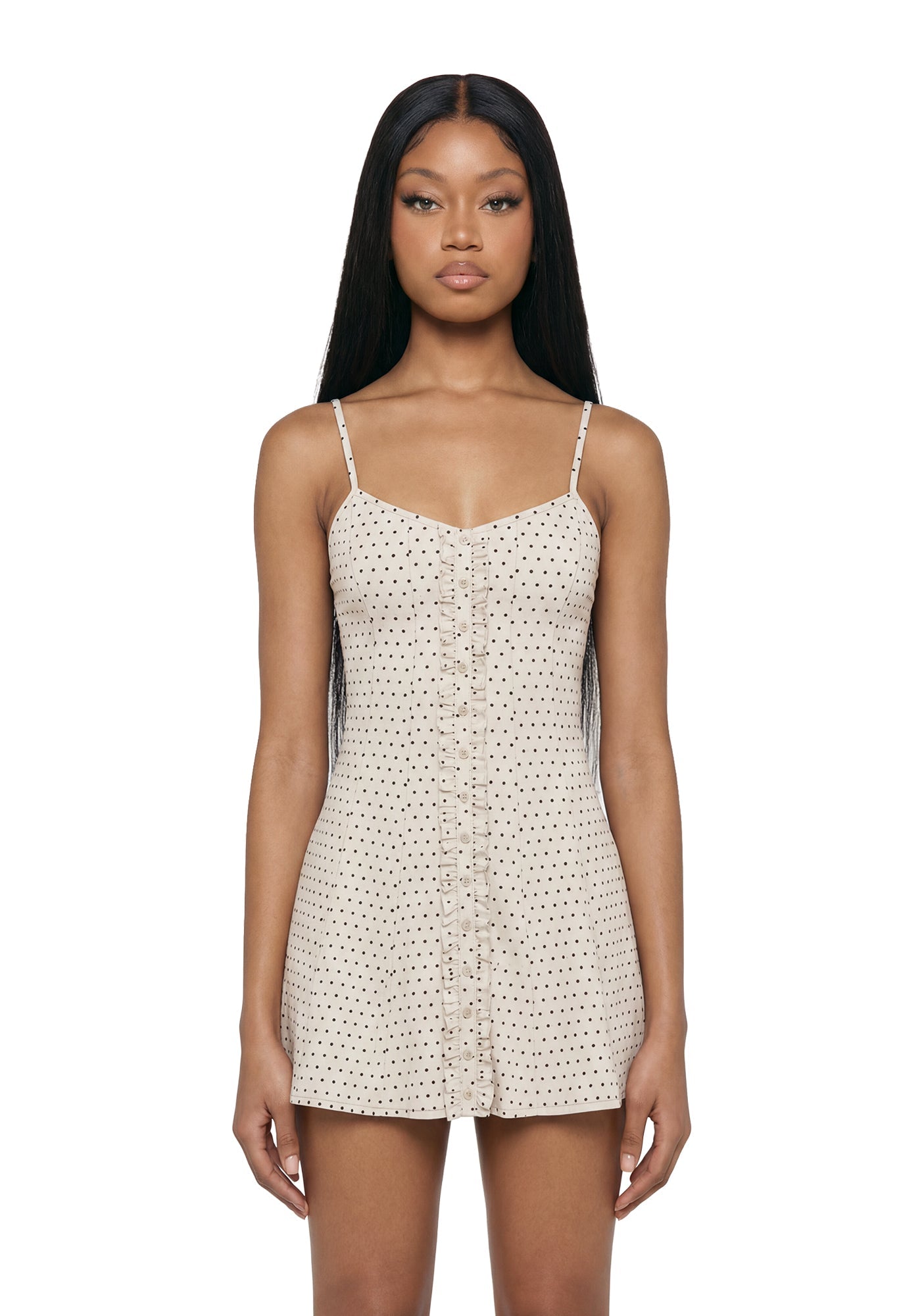 Flirty Button Polka Dot Dress