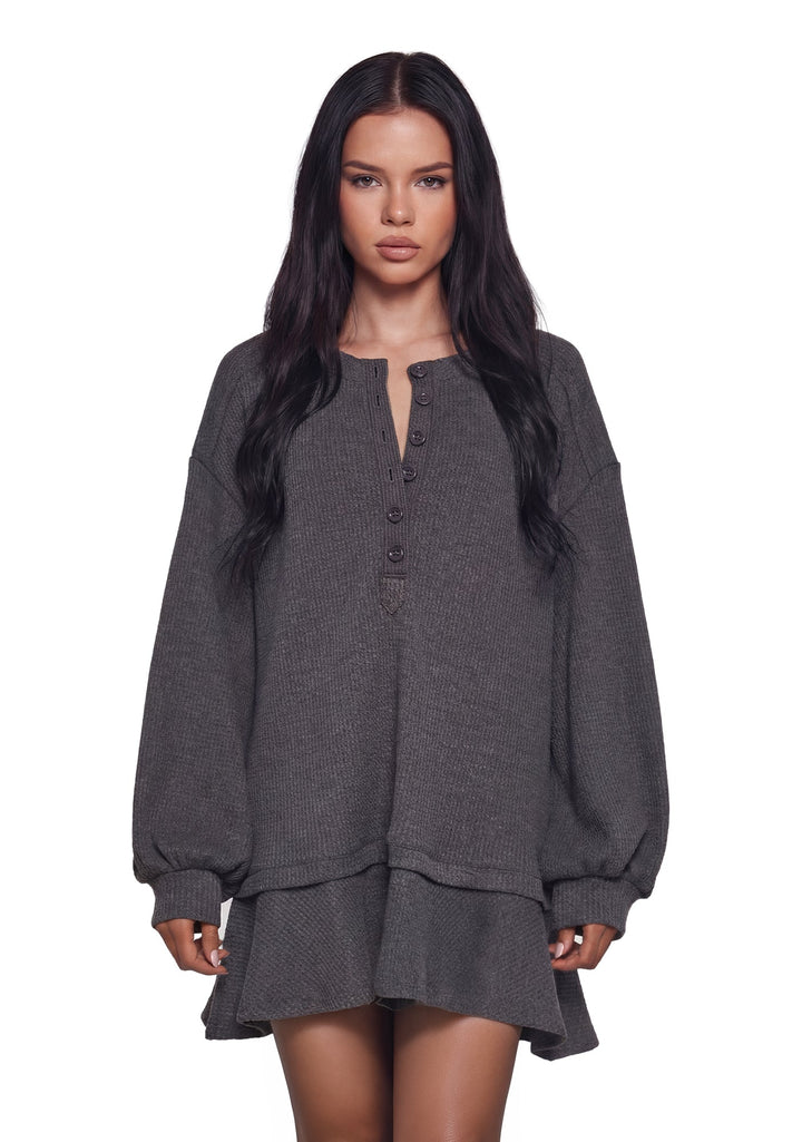 First Glances Trapeze Dress - Gray