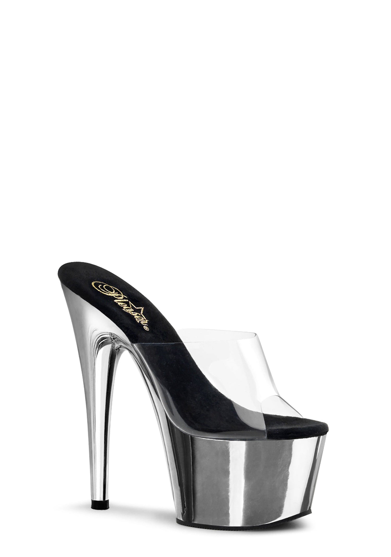 Adore-701 Platform Slides-Silver Chrome