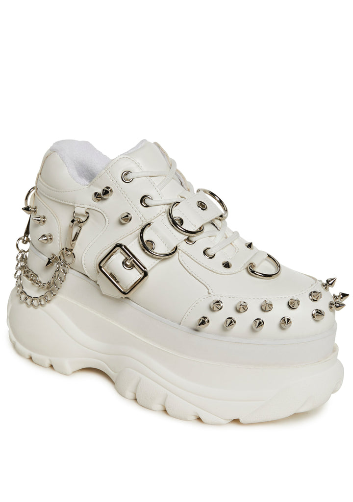 Midnight Pit Spiked Sneaker - White