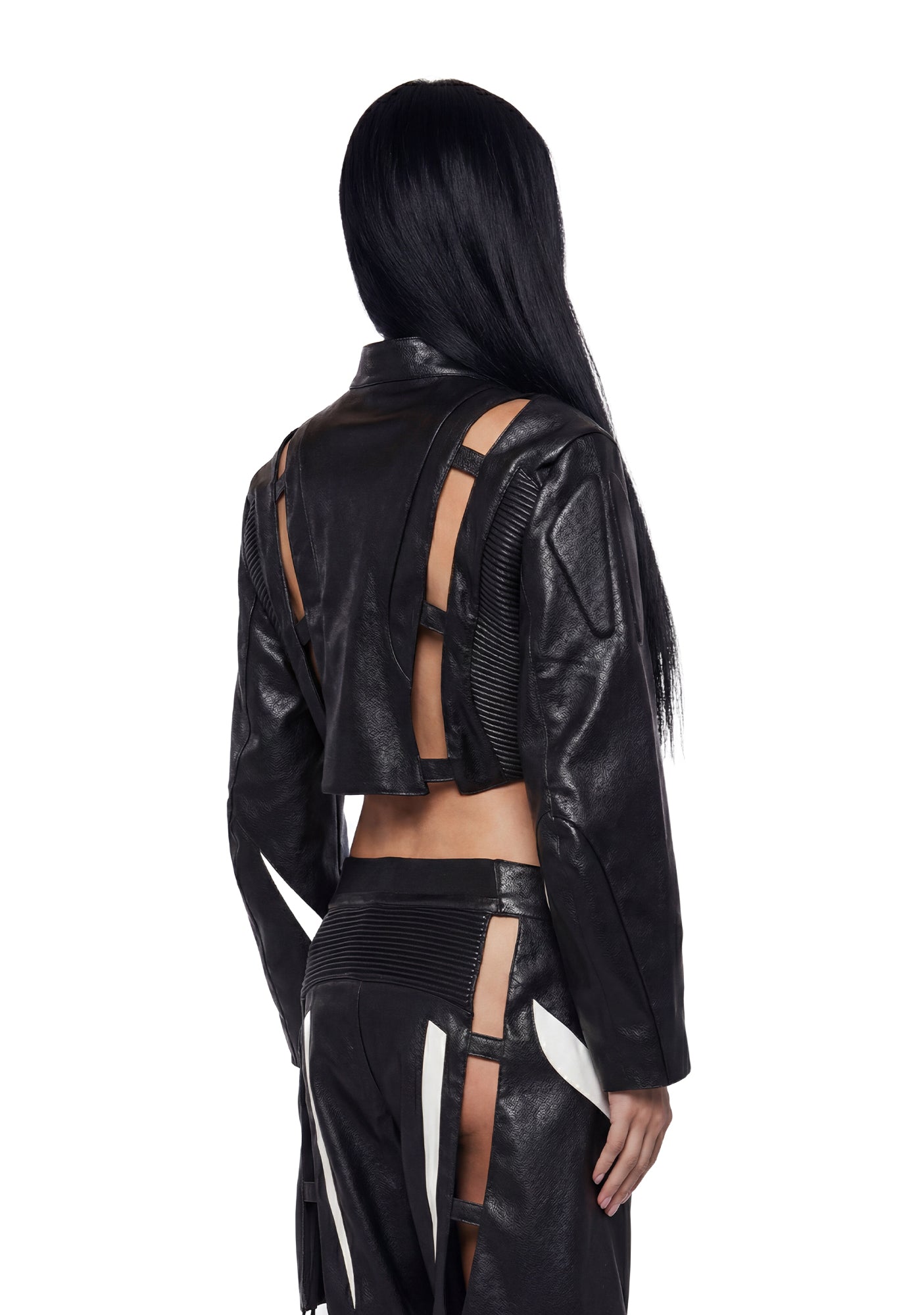 Octane Moto Floating Crop Jacket - Blk/Wht