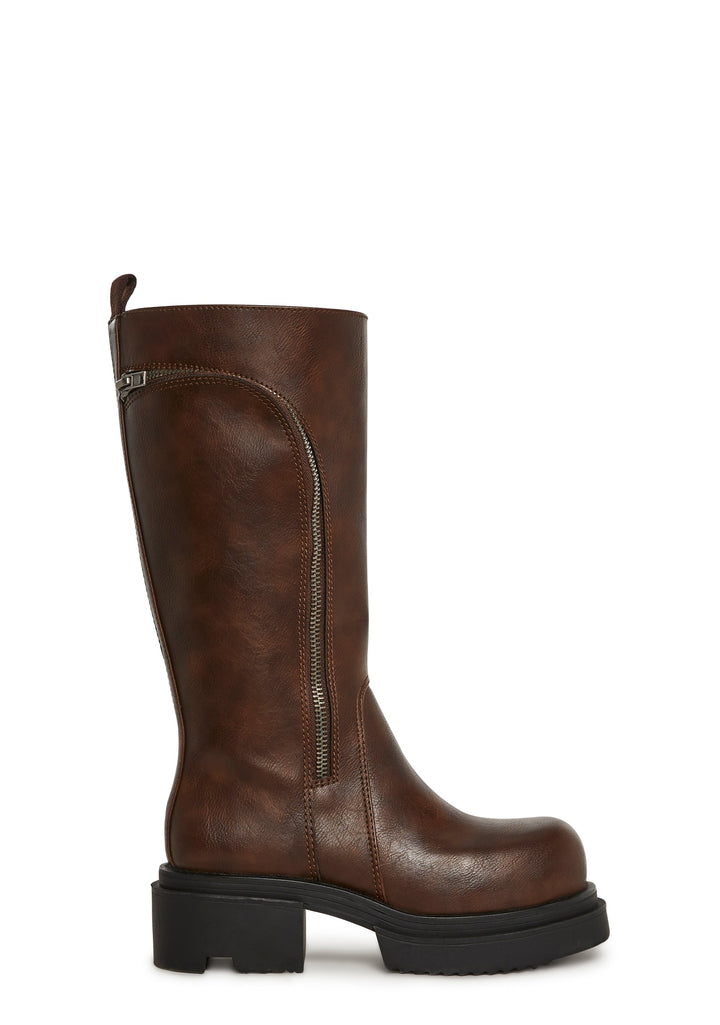 Small Town Girl Pocket Boots - Brown