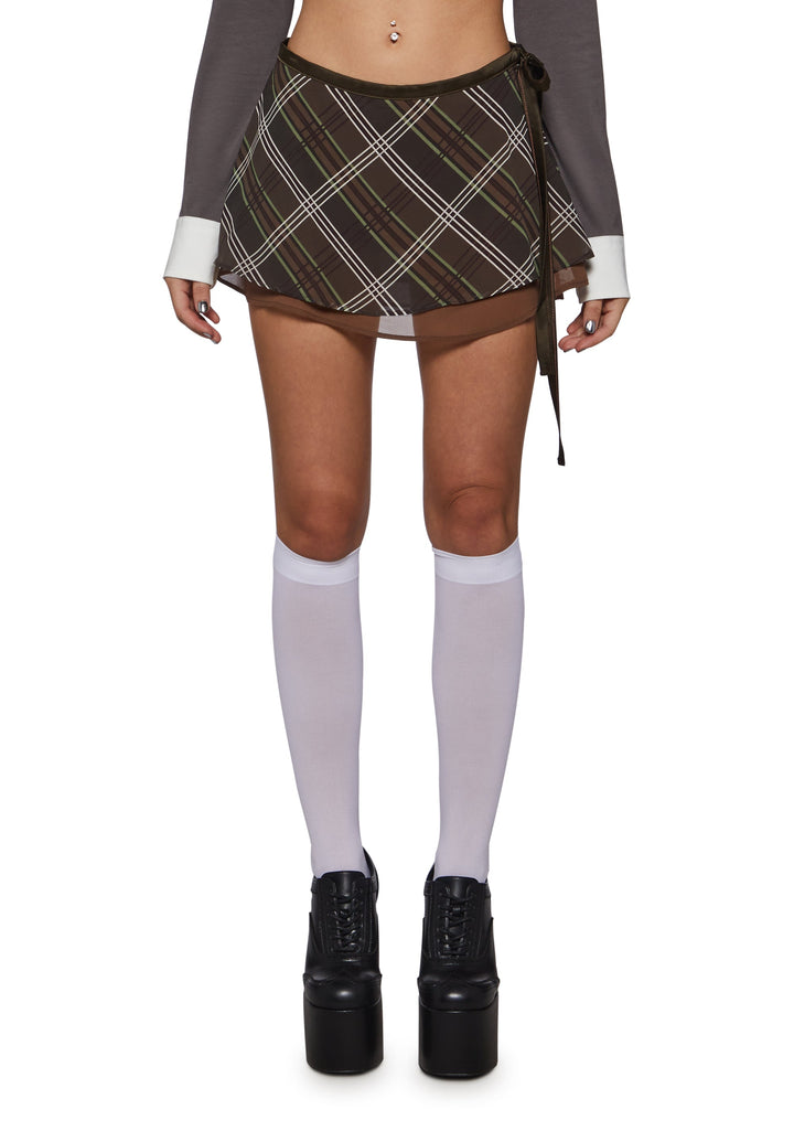 Sable Plaid Mini Skirt