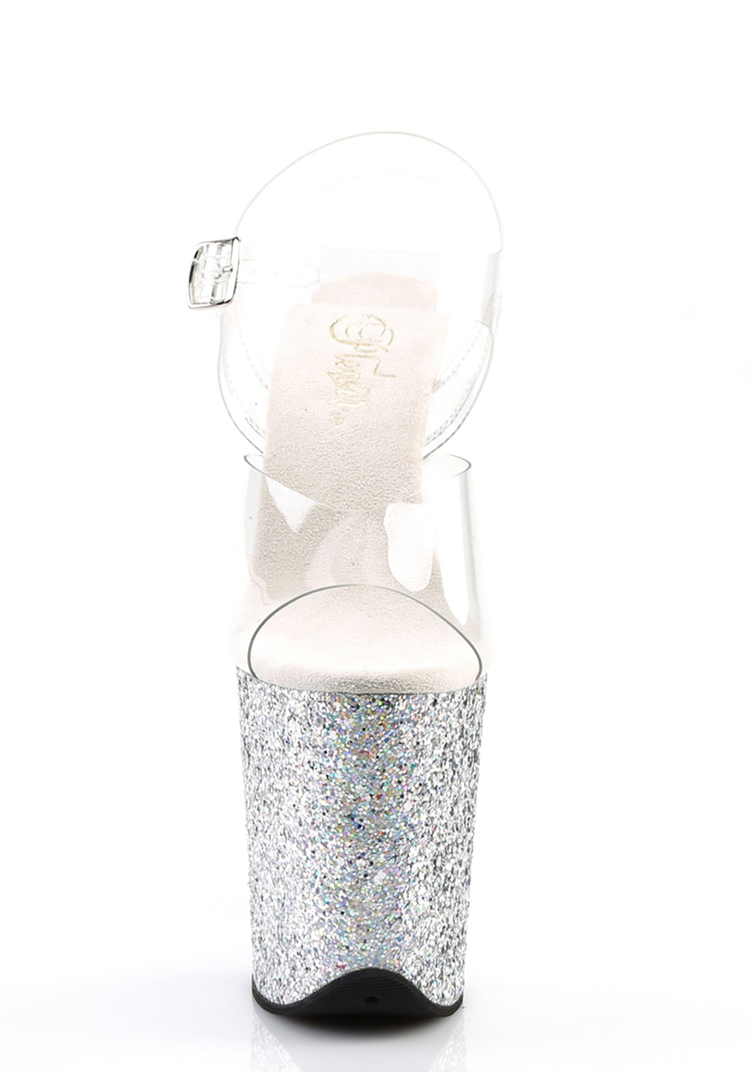 Flamingo-808LG Platform Ankle Strap Sandals-Silver