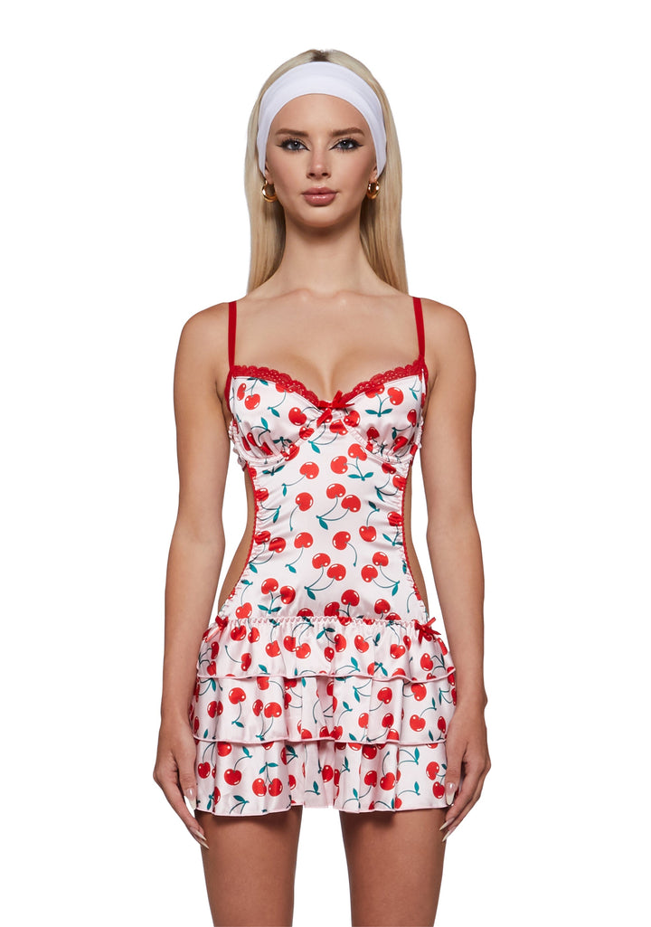 Like Cherry Pie Lingerie Mini Dress