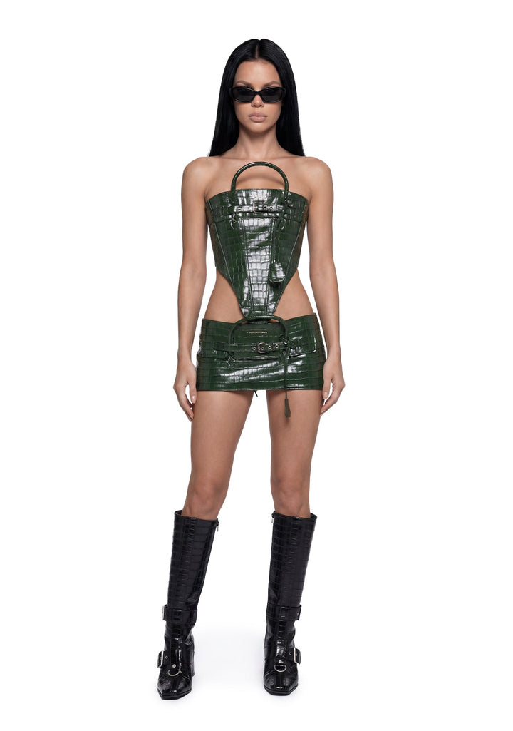 Heiress Handbag Corset - Green
