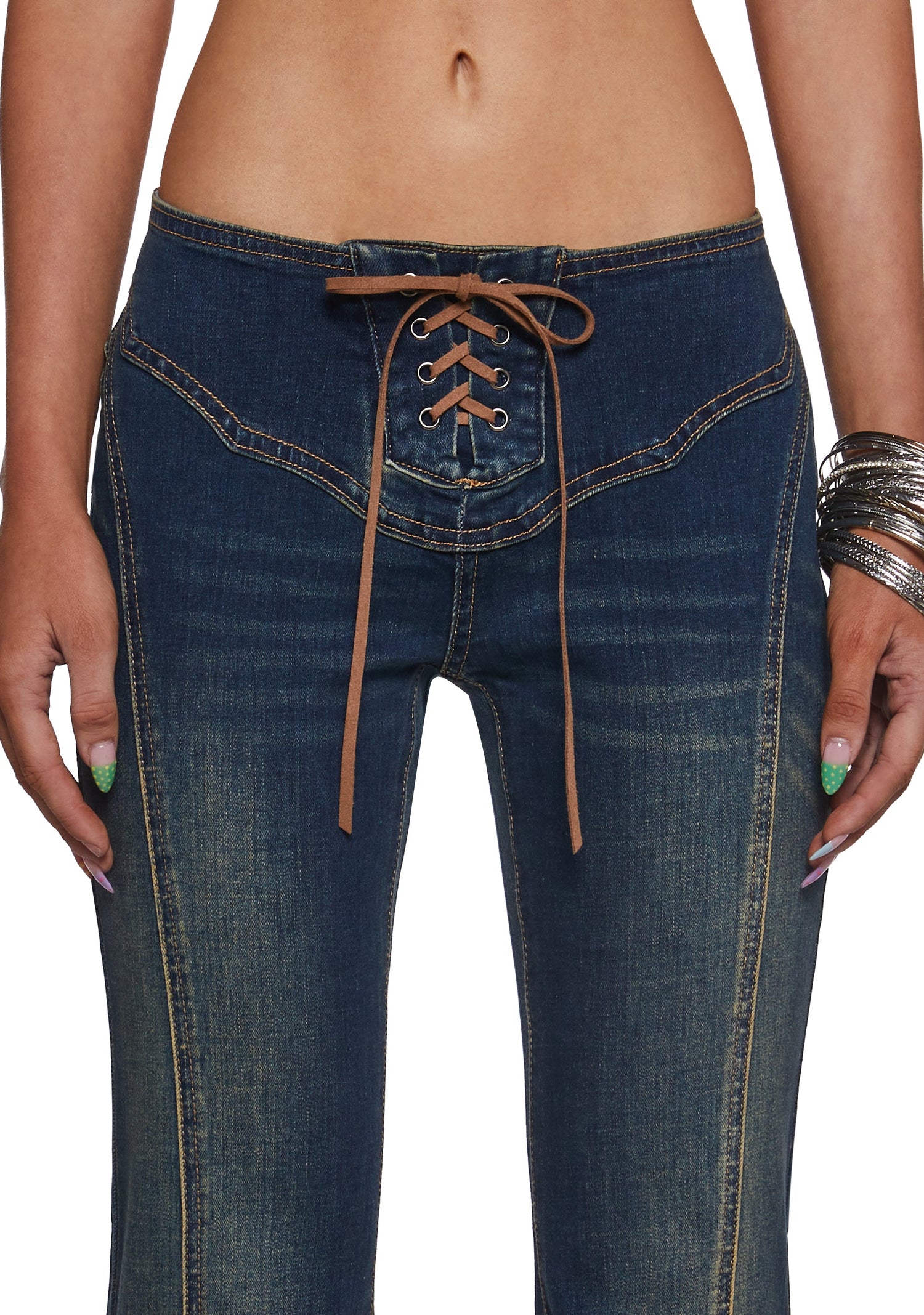 The Brittany Lace Up Jeans