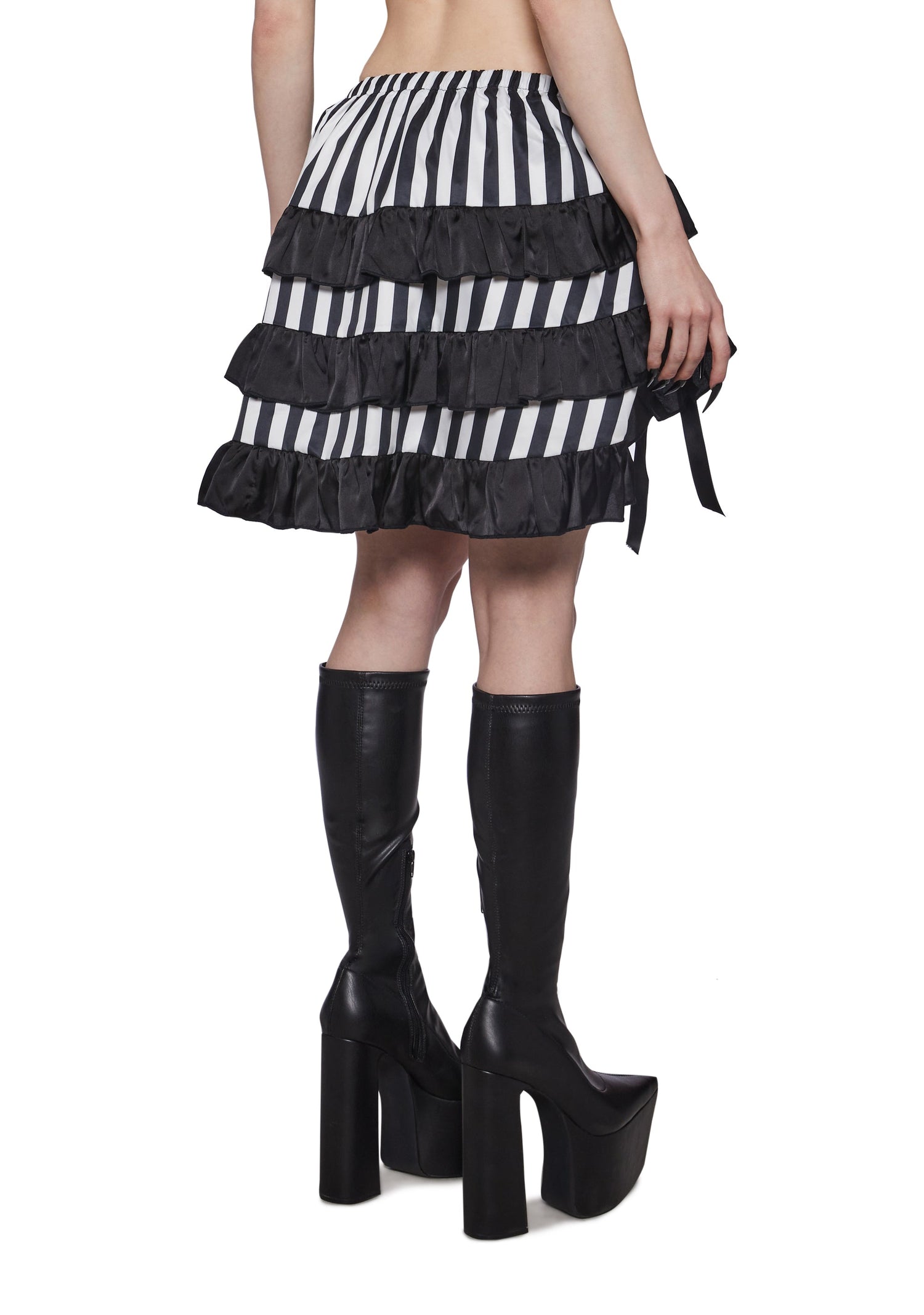 Haunted Carnival Stripe Bustle Skirt
