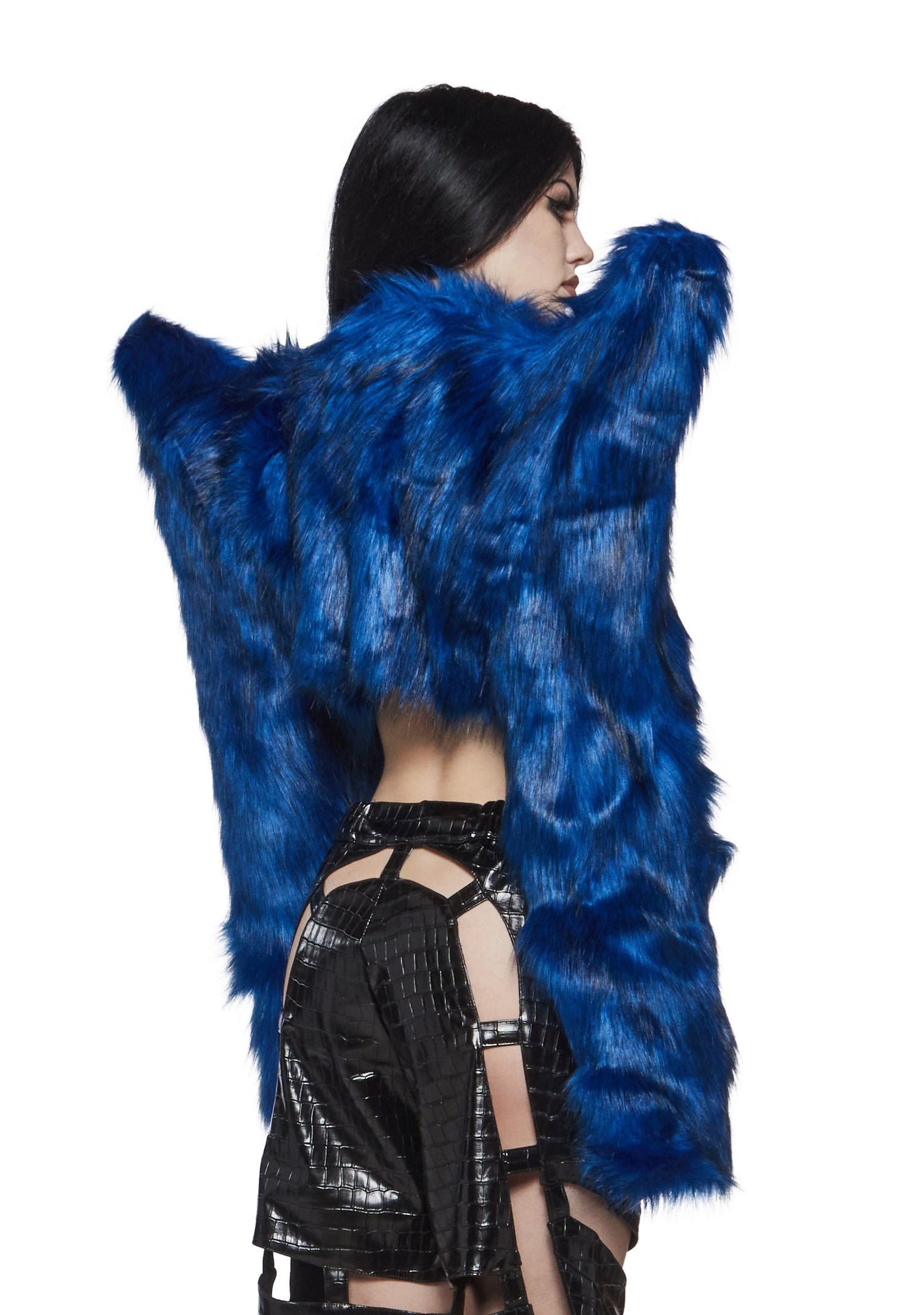 Doomsday Fur Bolero Jacket - Blue