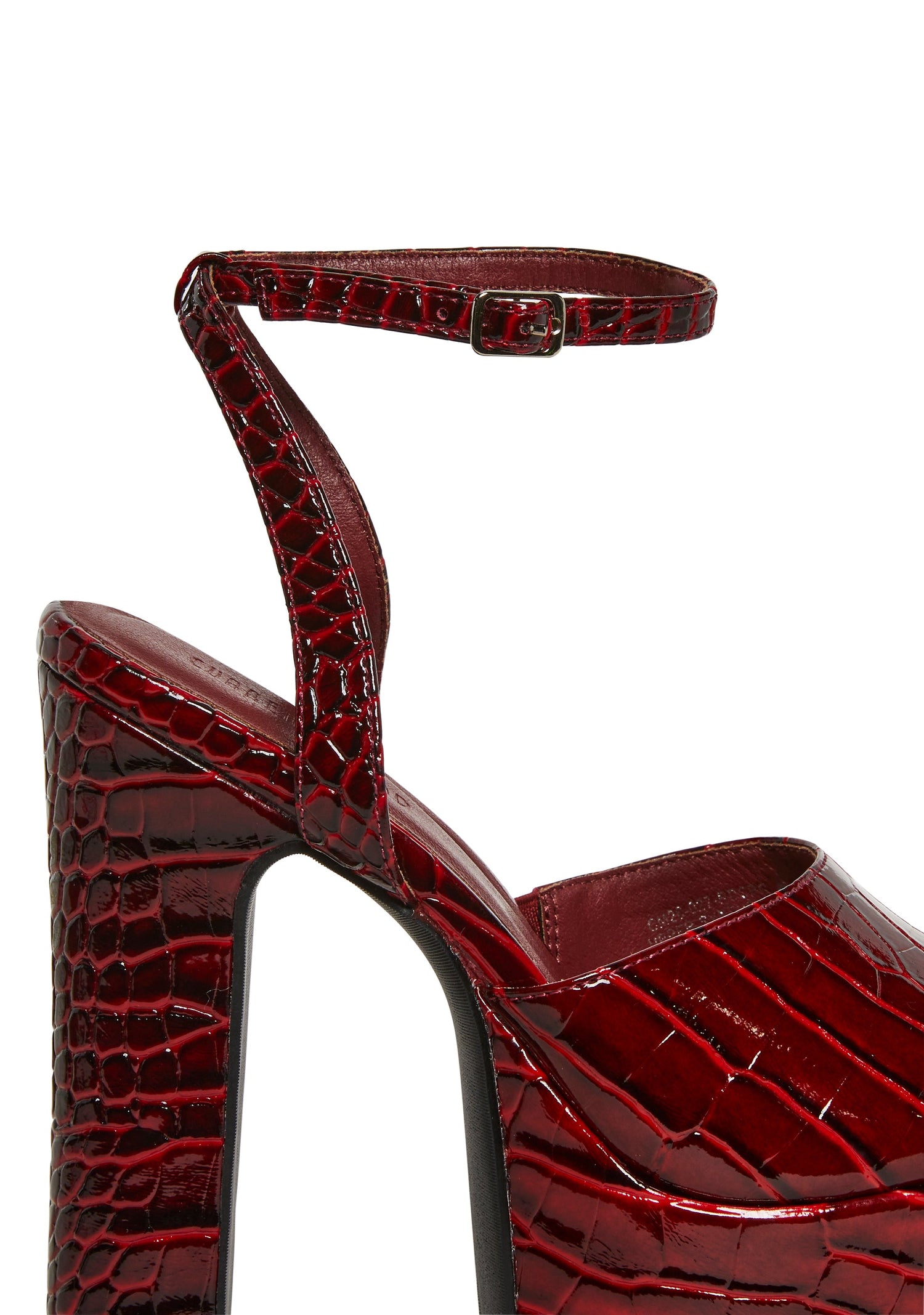 Devour Croc Platform Heels - Red
