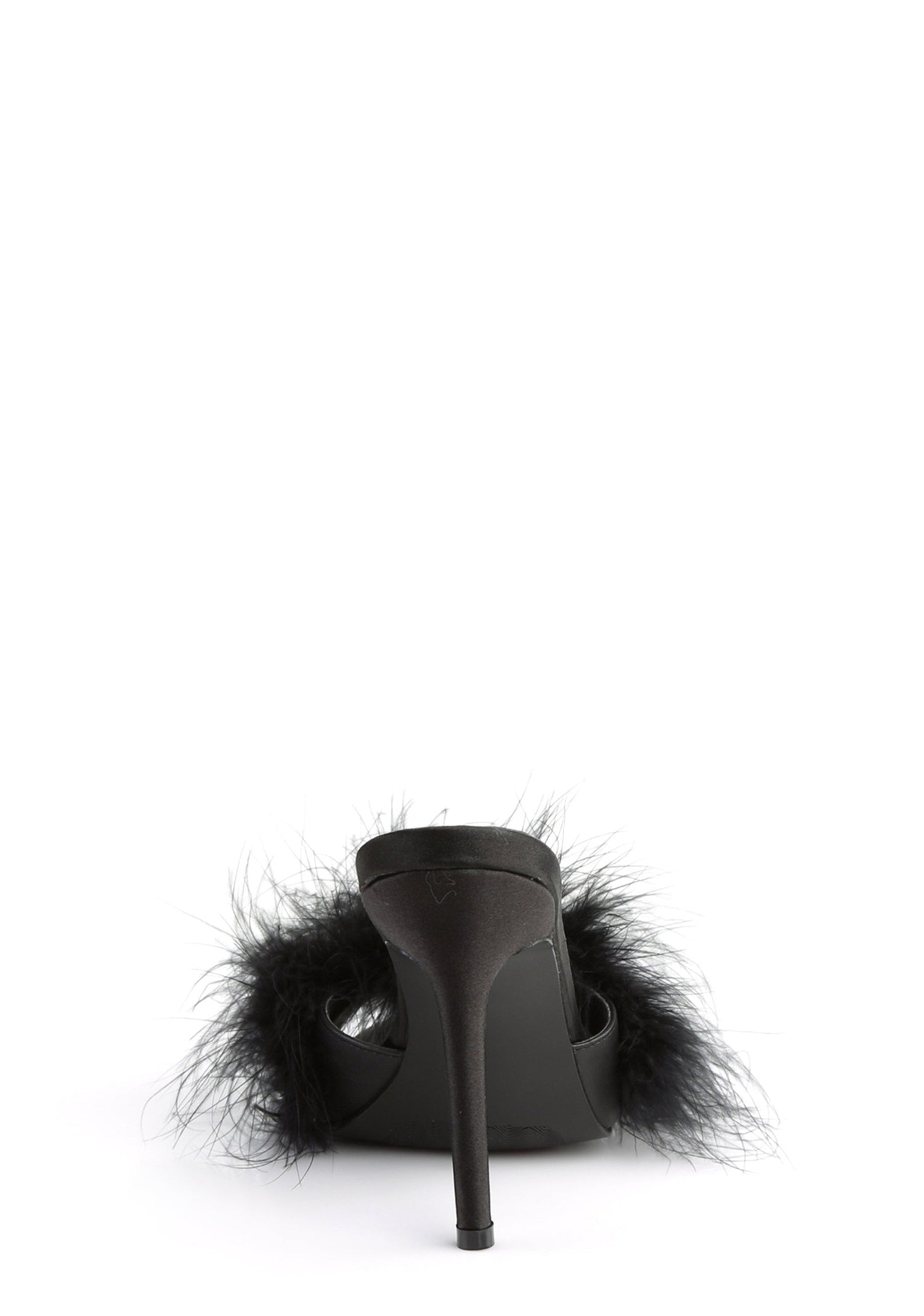 Classique 01 Fur Slipper Heels - Black