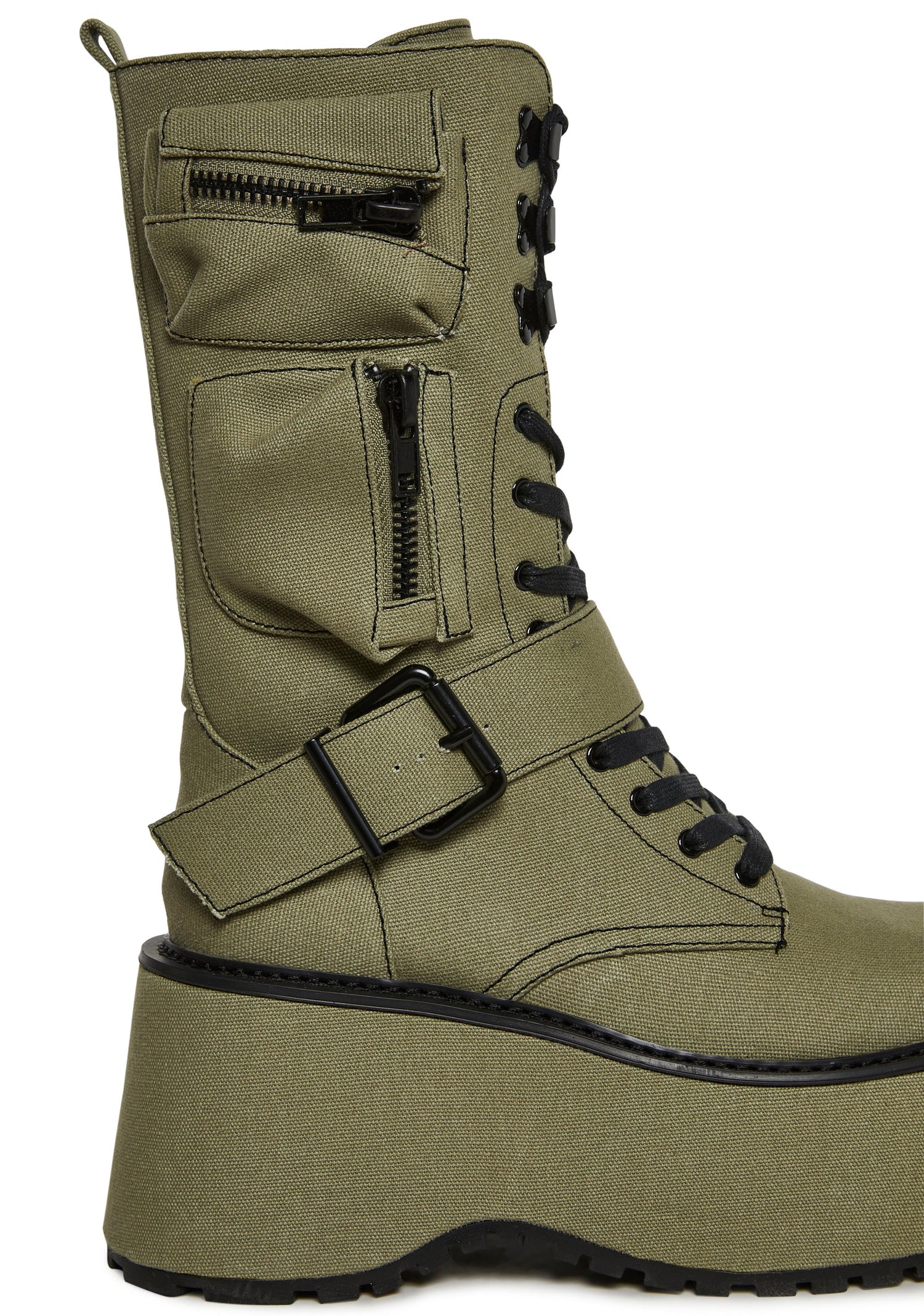 Obsidian Platform Zip-Up Boots