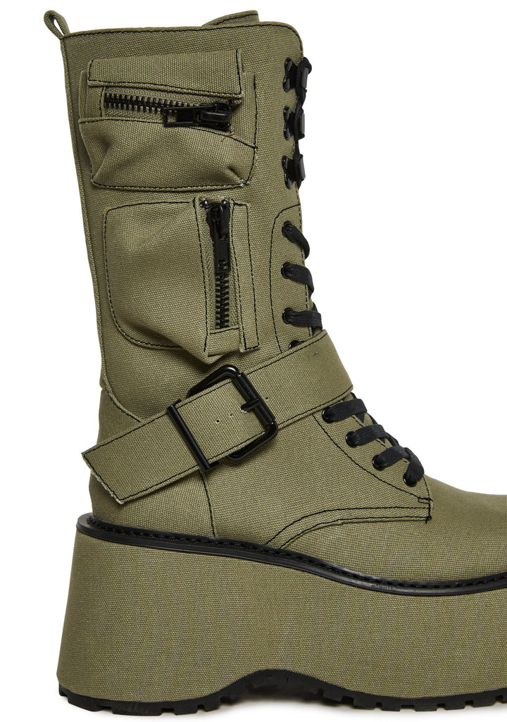 Obsidian Platform Zip-Up Boots