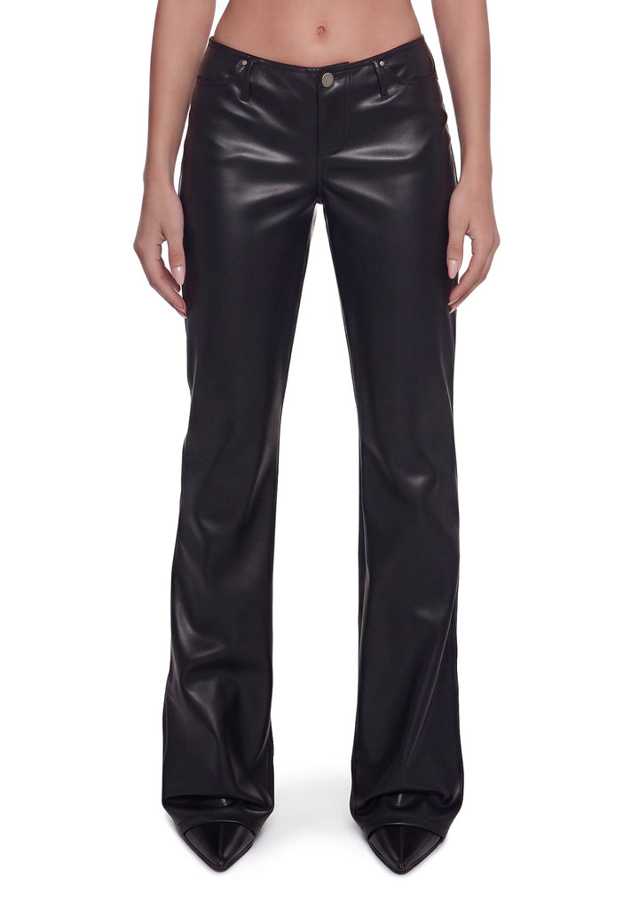 Elle Low Rise Jeans - Leather