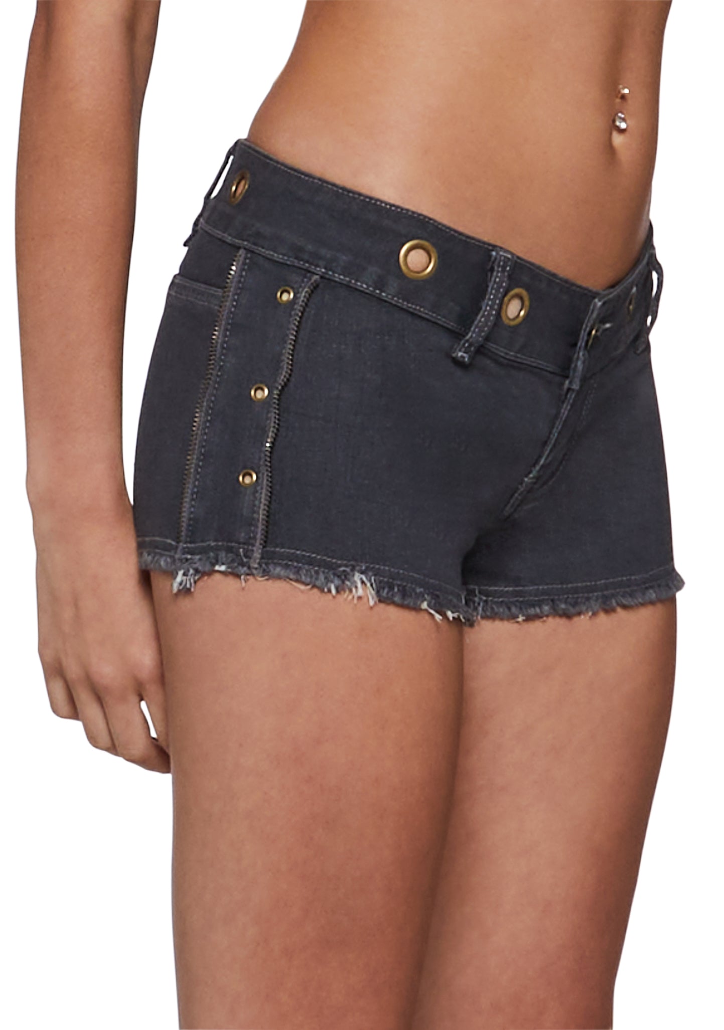 Dust Distressed Denim Micro Short