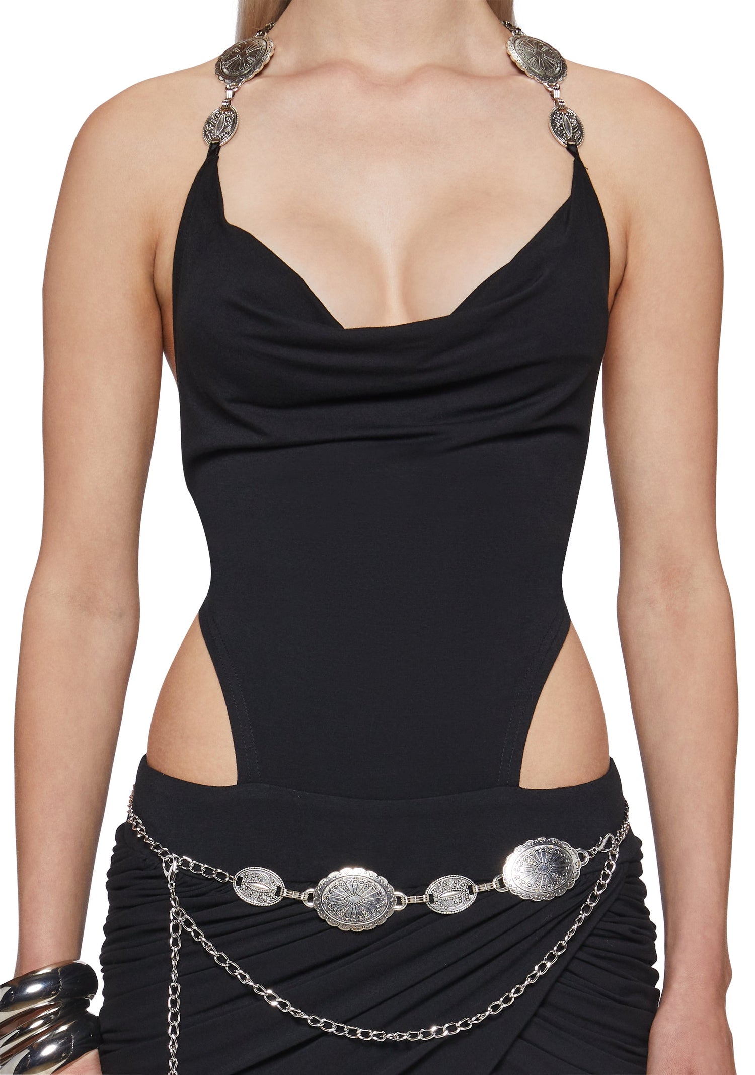 Viva Cut Out Belted Mini Dress