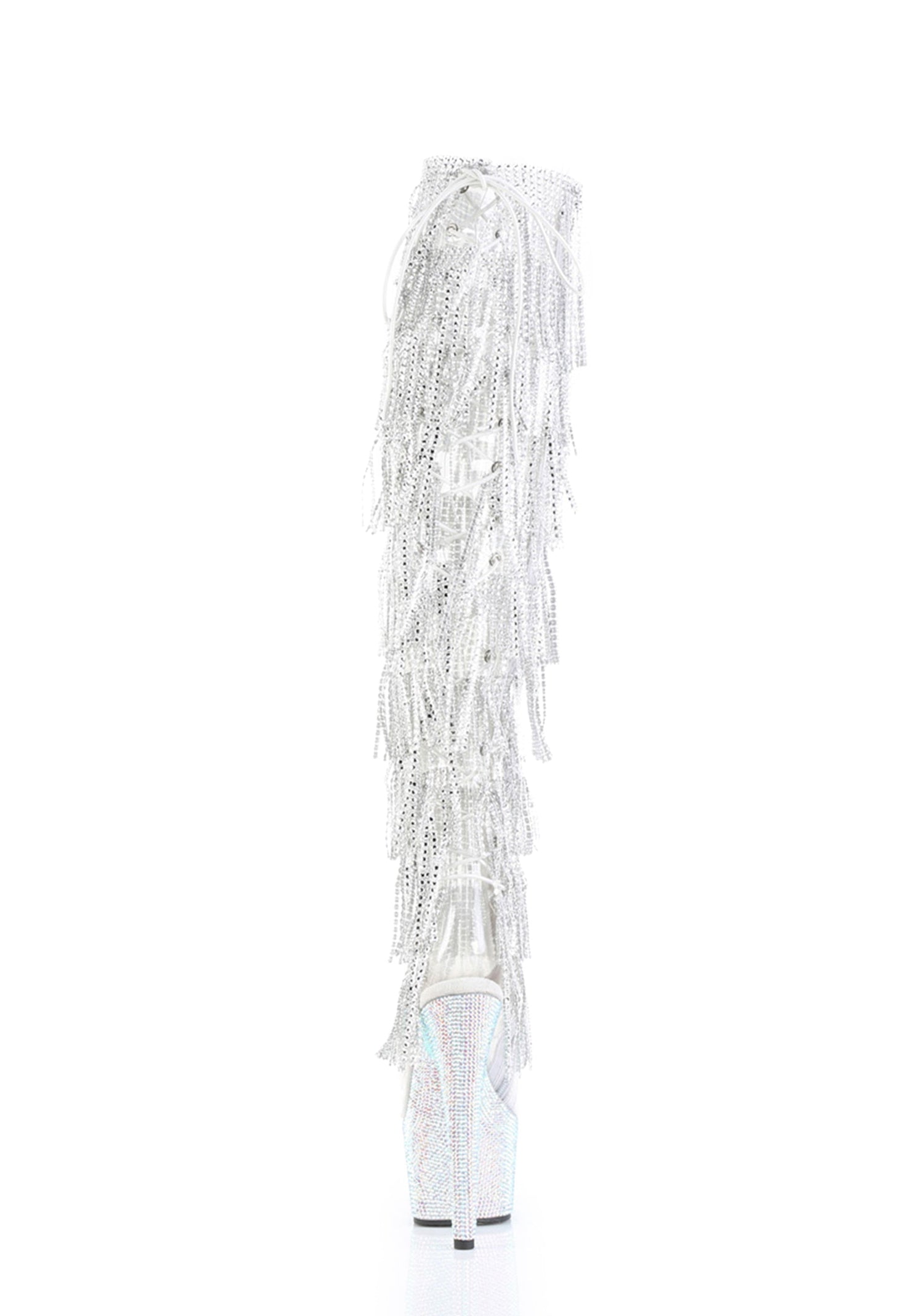 Bejeweled-3019C-RSF-7 Platform Over-The-Knee Boots-Silver