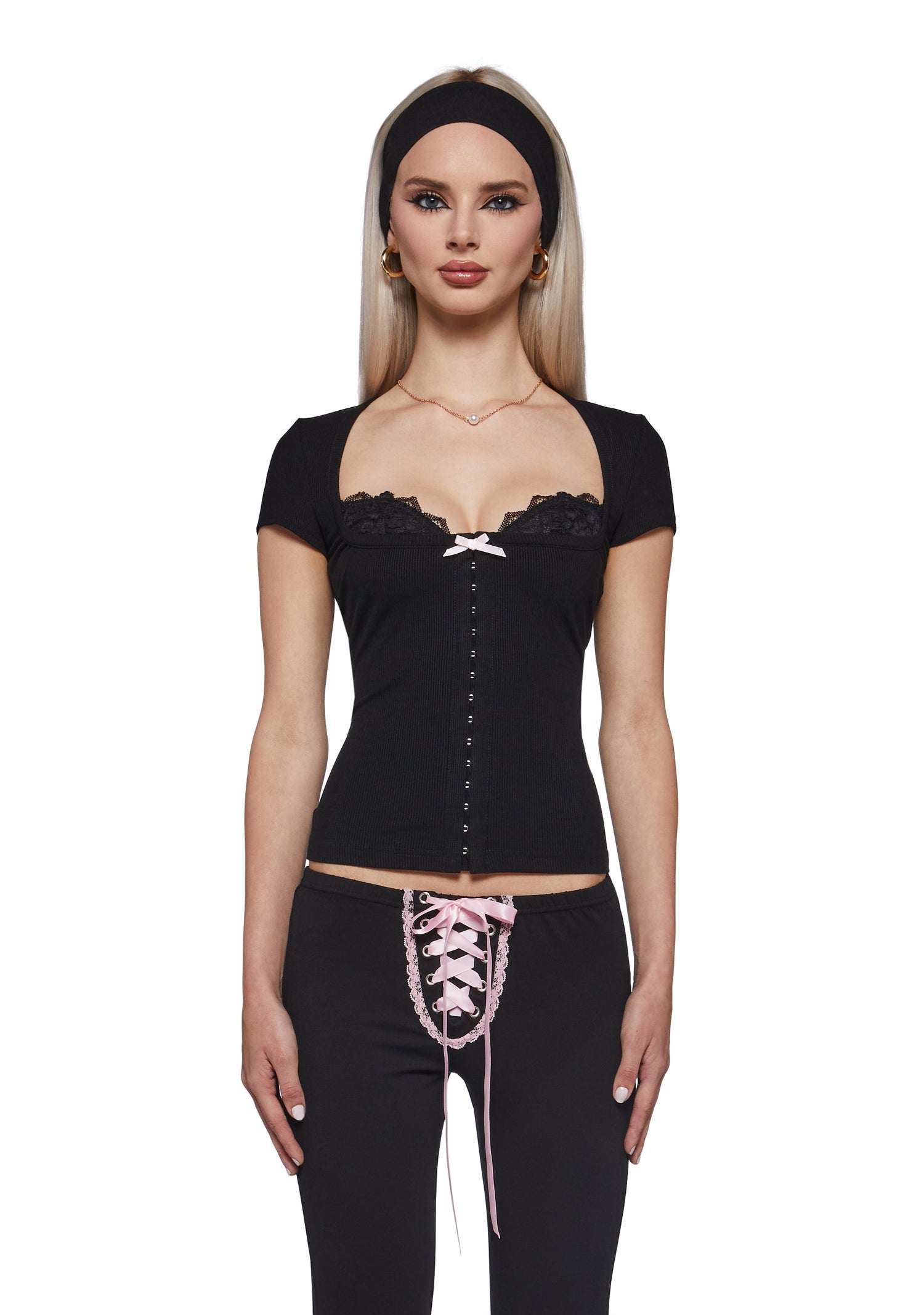 Alicia Short Sleeve Cinched Corset Top