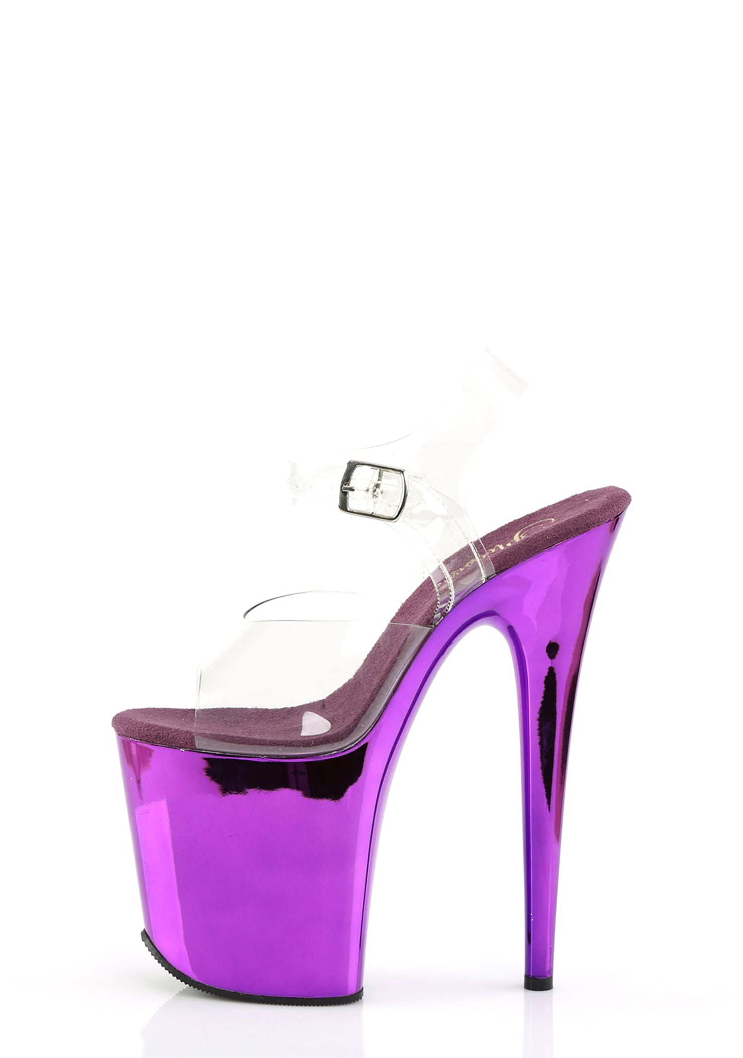 Flamingo-808 Platform Ankle Strap Sandals-Purple Chrome