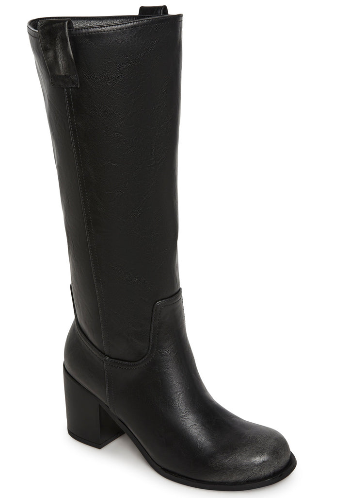 Luster Vegan Leather Boots - Black